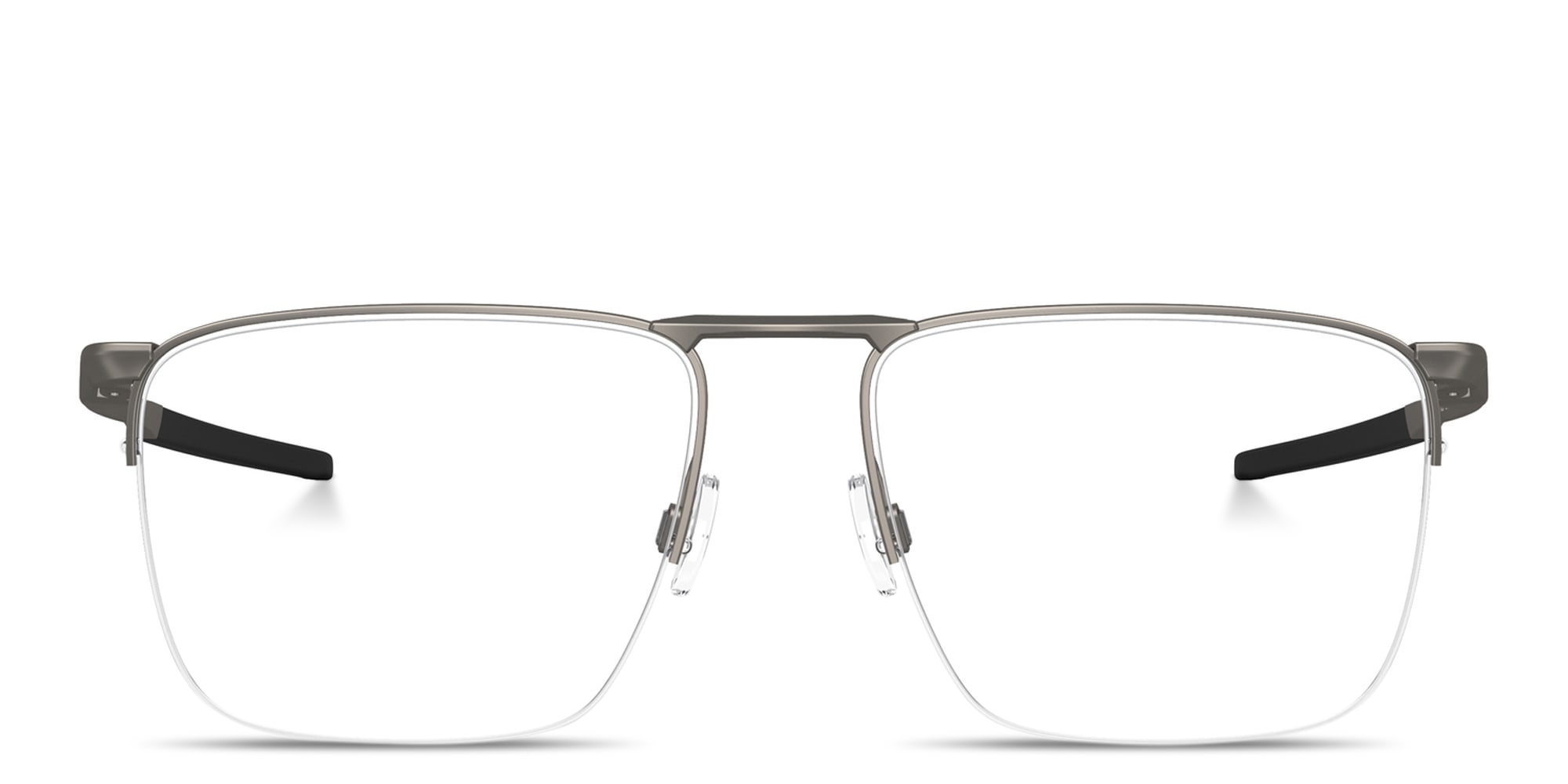 Shop Oakley Voon Half-Rim Square Eyeglasses in Gunmetal online.