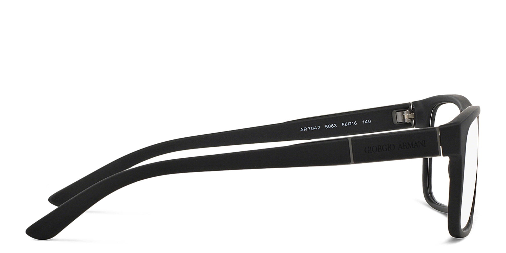 Shop GIORGIO ARMANI Rectangle Eyeglasses in Black Rubber online.