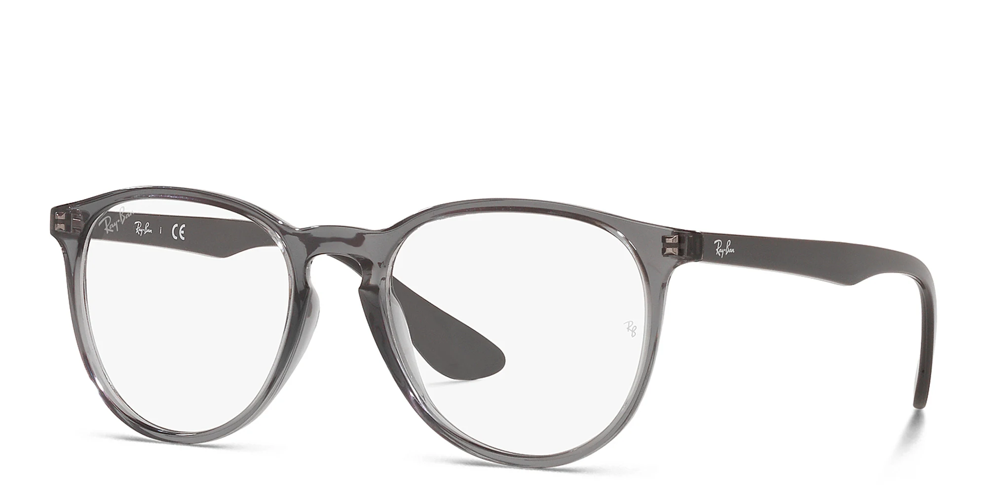 Shop Ray-Ban Erika Round Eyeglasses in Transparent Grey online.