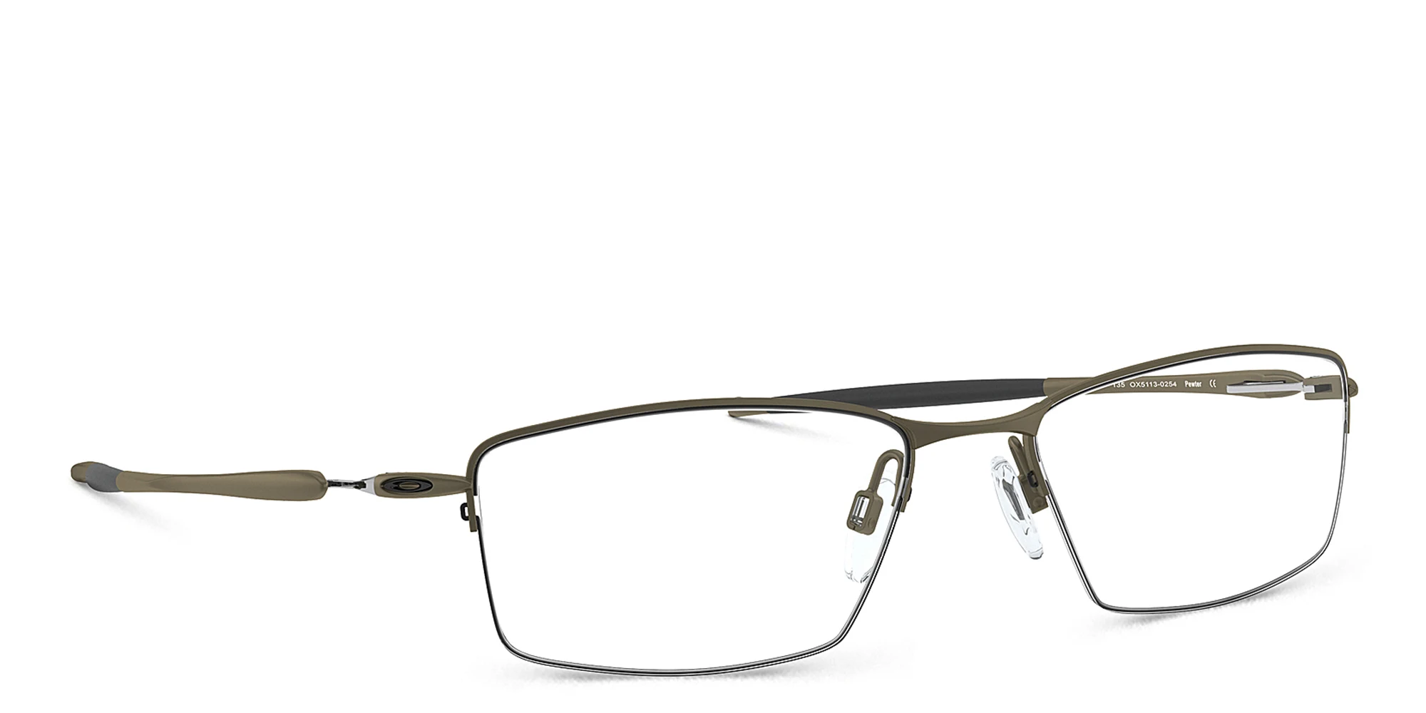 Shop Oakley Lizard™ Half-Rim Rectangle Eyeglasses in Pewter online.