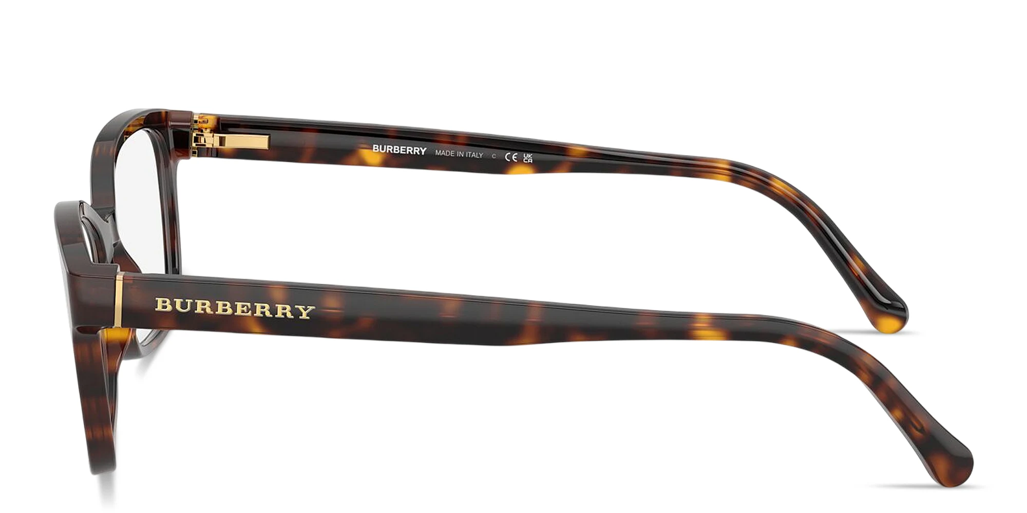 Shop BURBERRY Logo Signature Rectangle Eyeglasses in Dark Havana online.