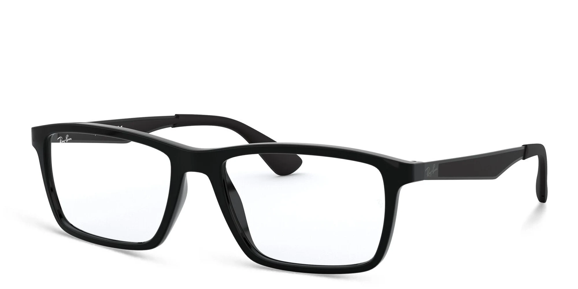 Shop Ray-Ban Unisex Rectangle Eyeglasses in Black online.