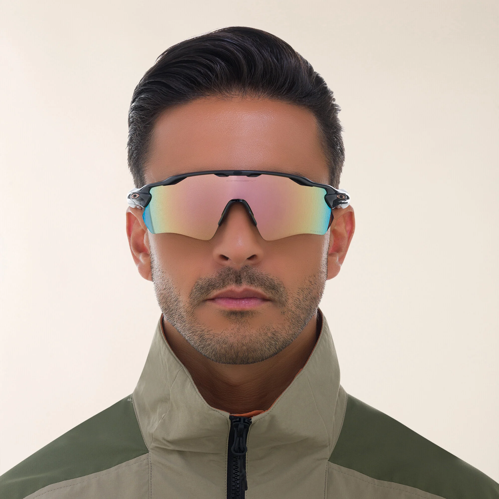 Shop Oakley Radar EV Path Half-Rim Mask Sunglasses in Carbon online.