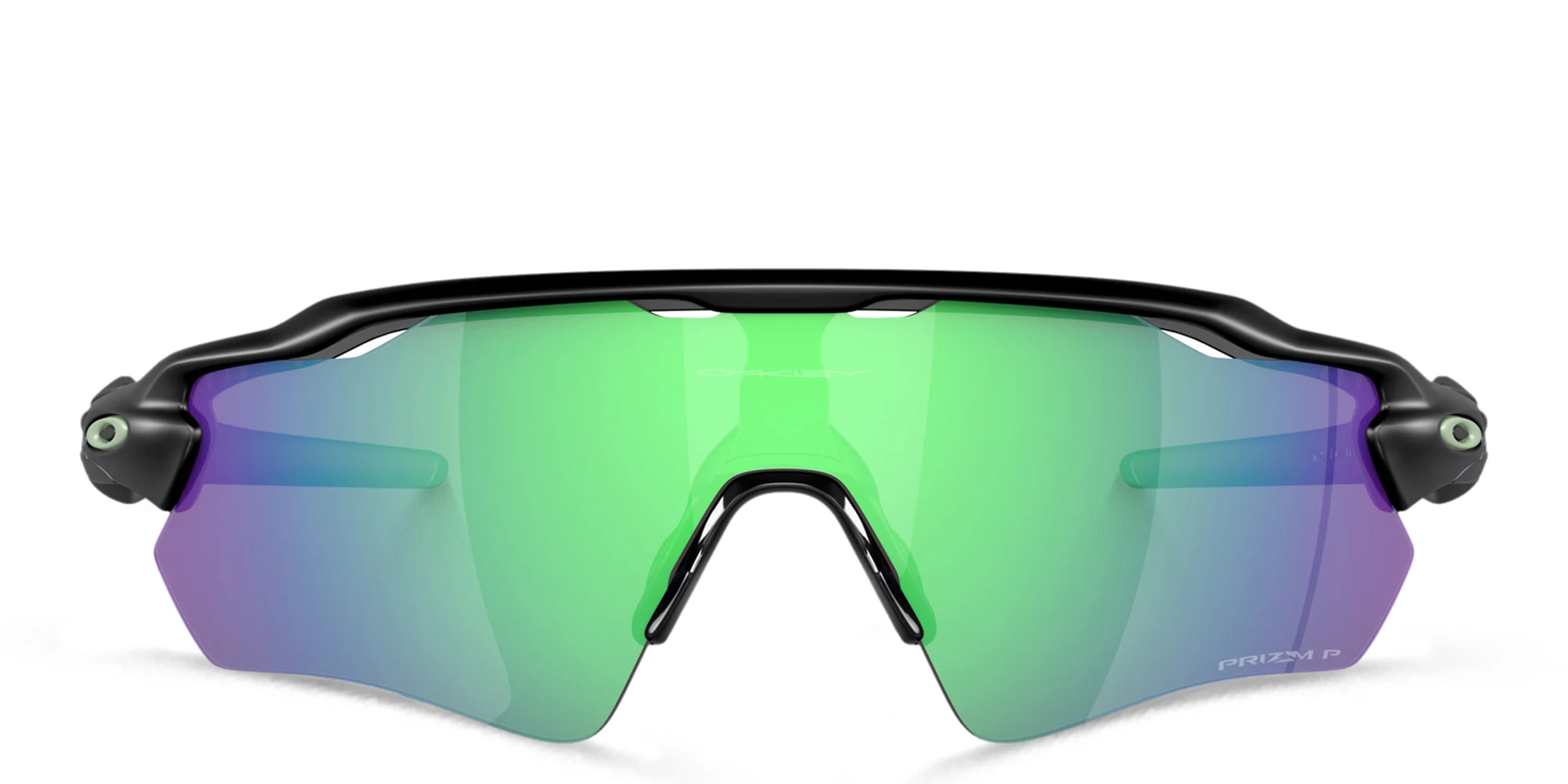 Shop Oakley Half-Rim Wide Mask Sunglasses in Matte Black online.