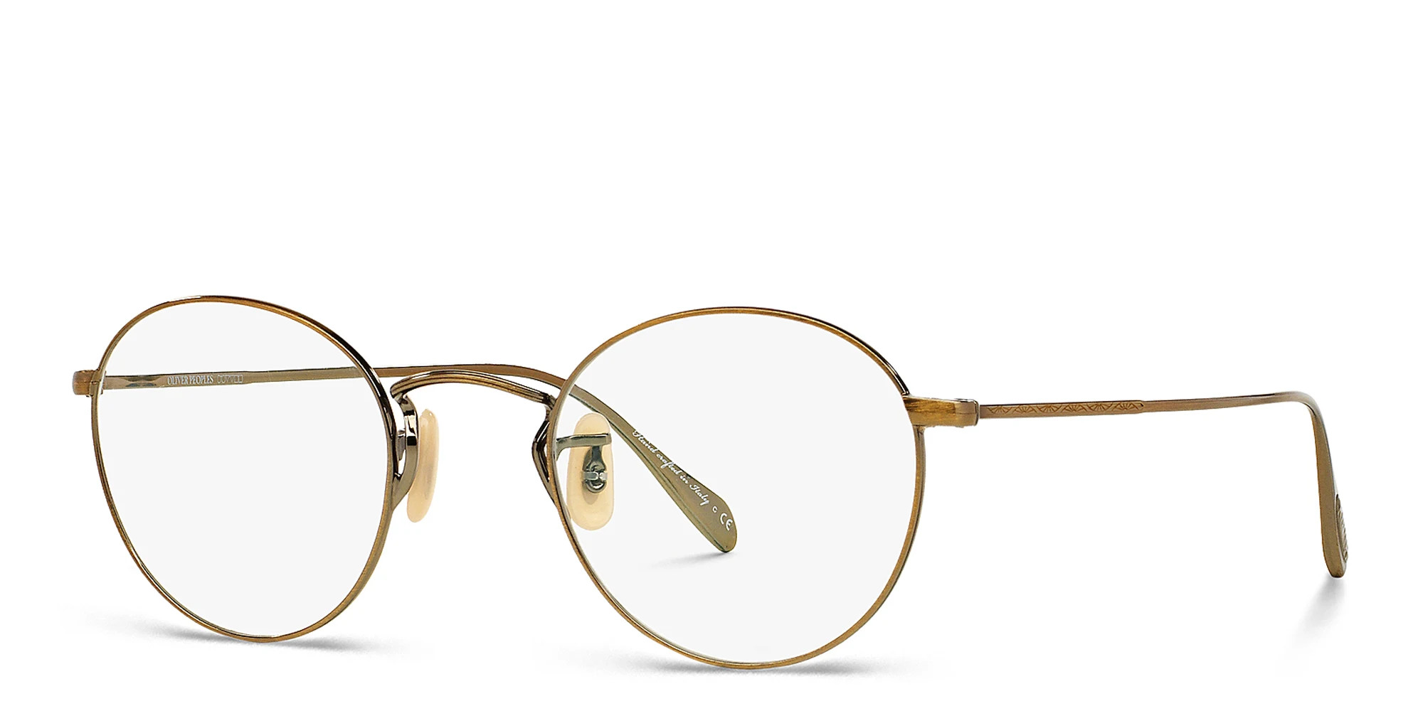 Shop OLIVER PEOPLES Panthos Eyeglasses in Gold online.