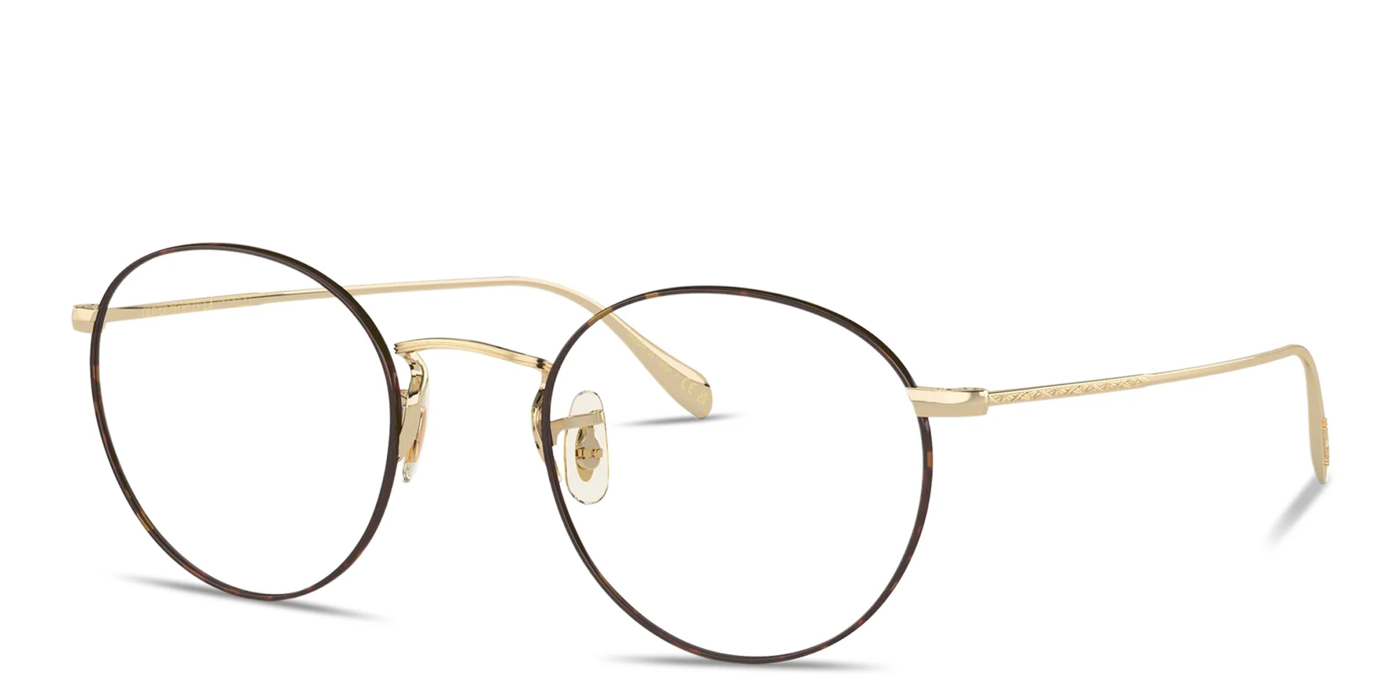 Shop OLIVER PEOPLES Panthos Eyeglasses in Soft Gold online.