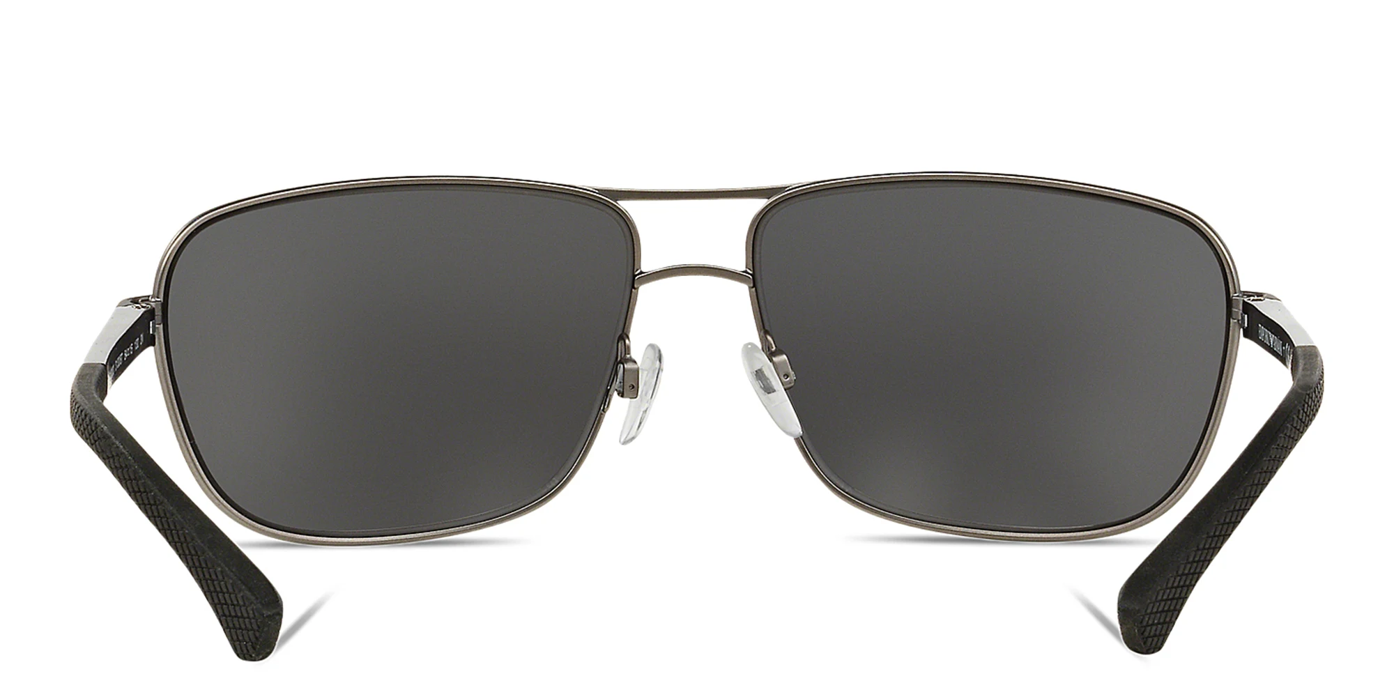 Shop Emporio Armani Rectangle Sunglasses in Gunmetal online.