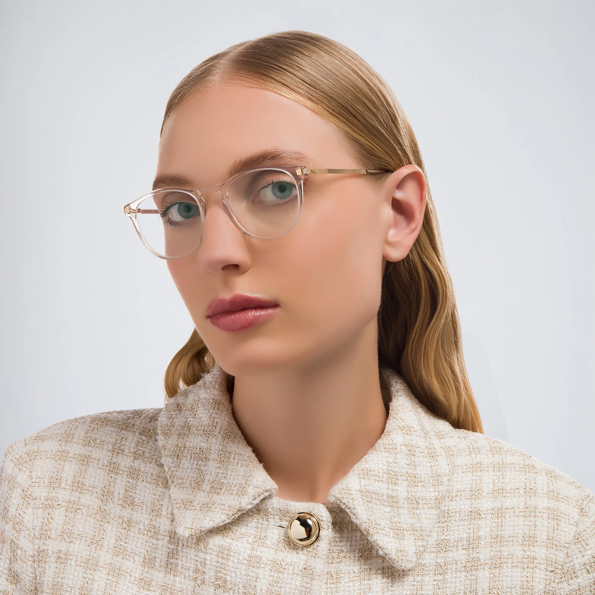 Shop MYKITA Nukka Unisex Round Eyeglasses in Clear online.