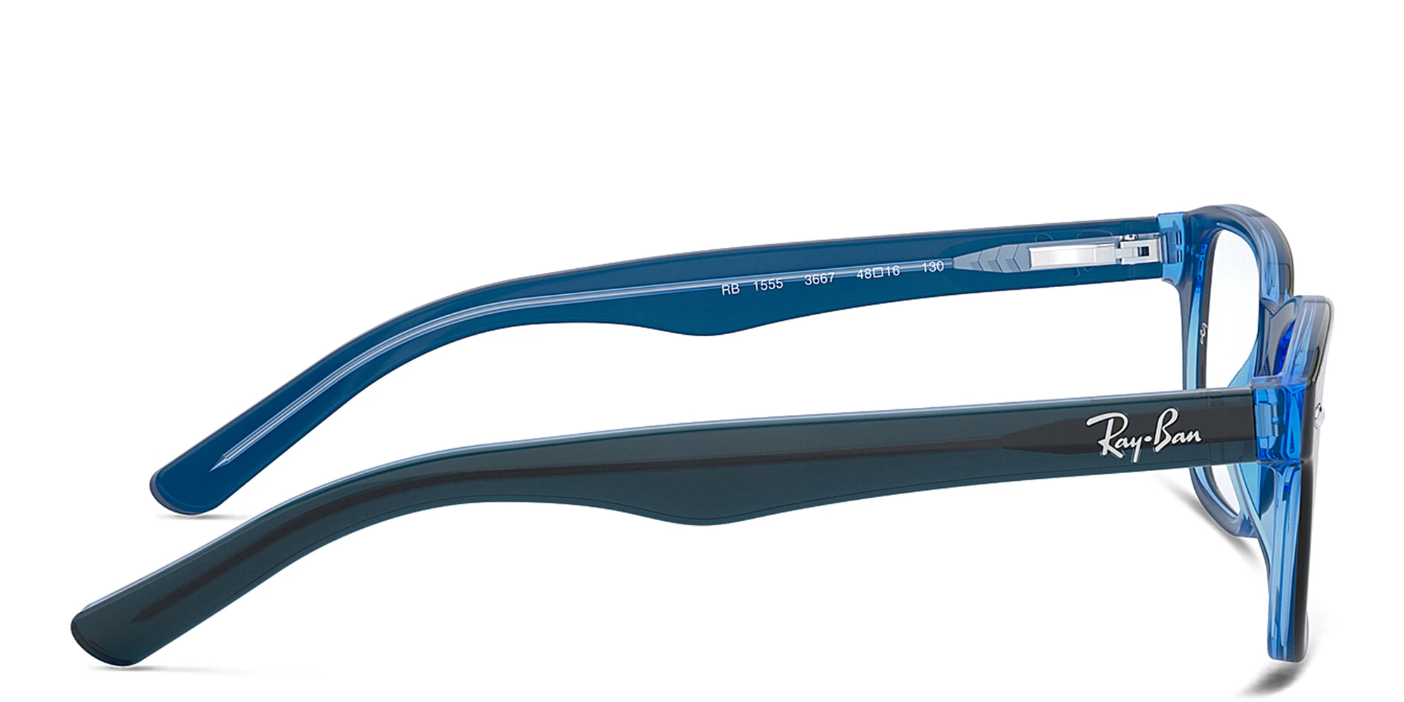 Shop Ray-Ban Junior Kids Rectangle Eyeglasses in Blue online.