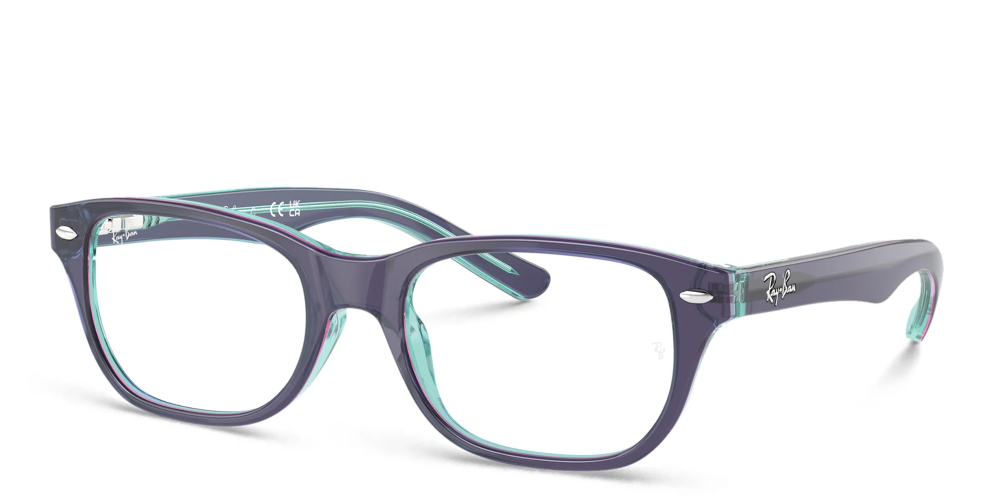 تسوق نظارات طبية مستطيل للأطفال راي بان جونيور بلون Top Blue & Violet & Light Blue أونلاين.