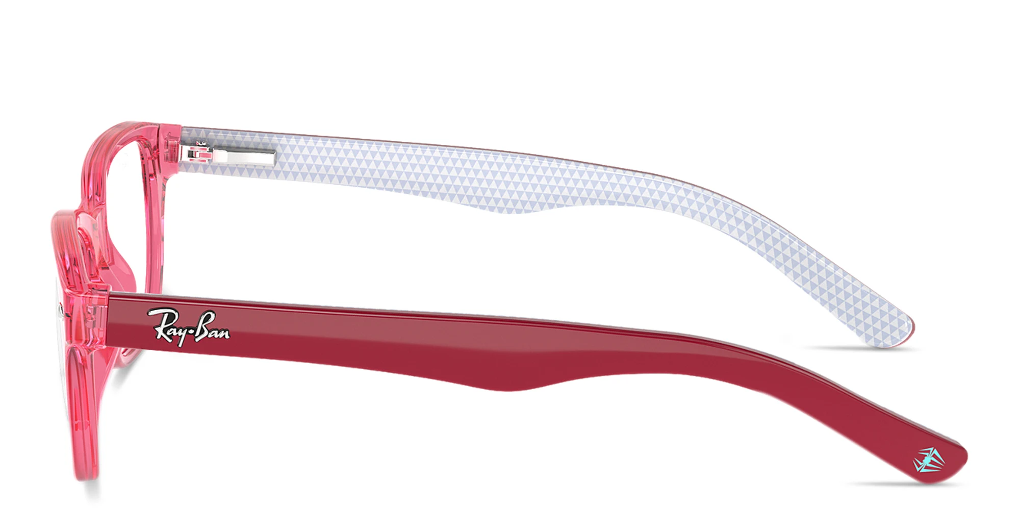 Shop Ray-Ban Junior Logo Kids Rectangle Eyeglasses in Pink online.