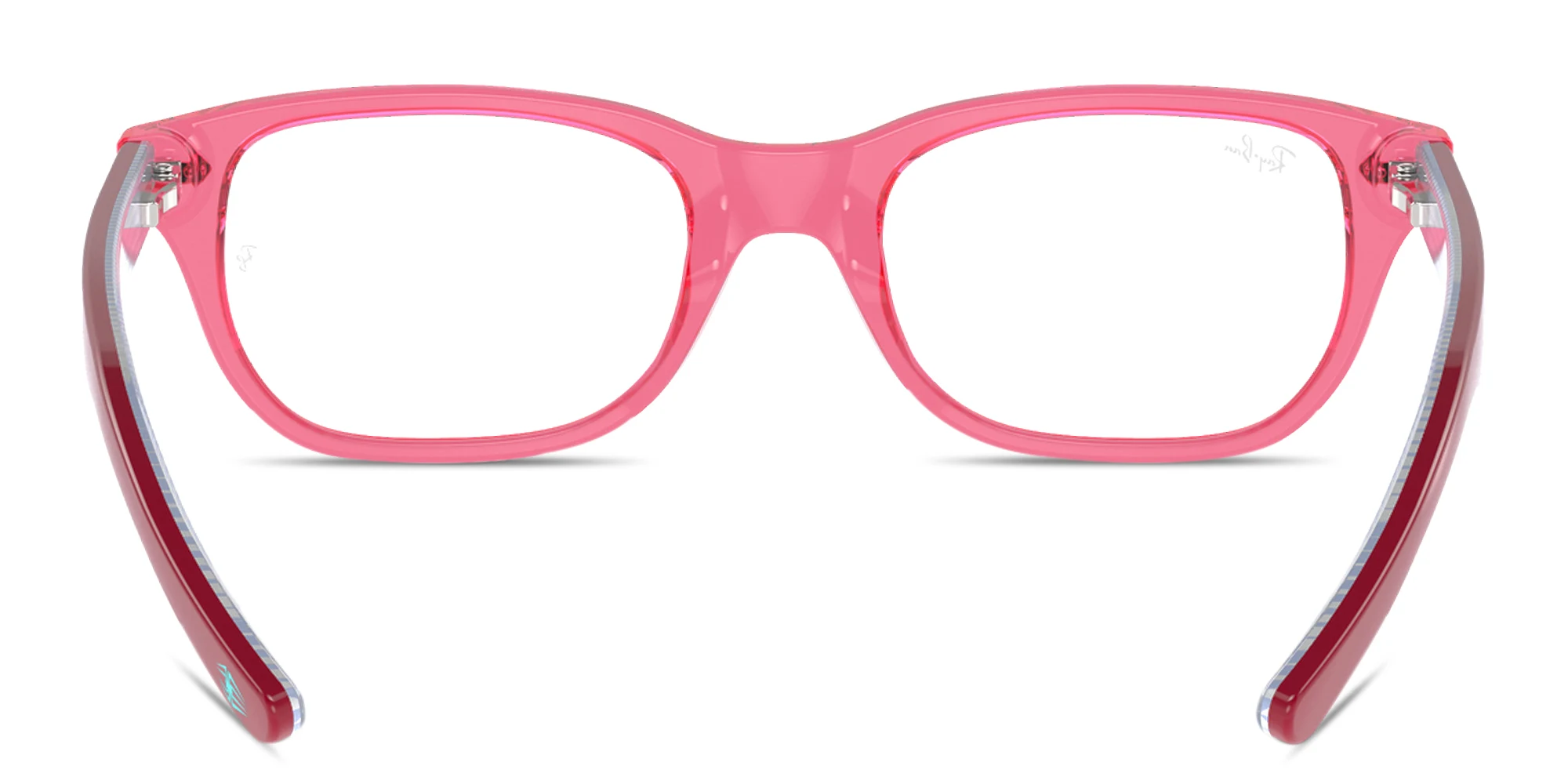 Shop Ray-Ban Junior Logo Kids Rectangle Eyeglasses in Pink online.