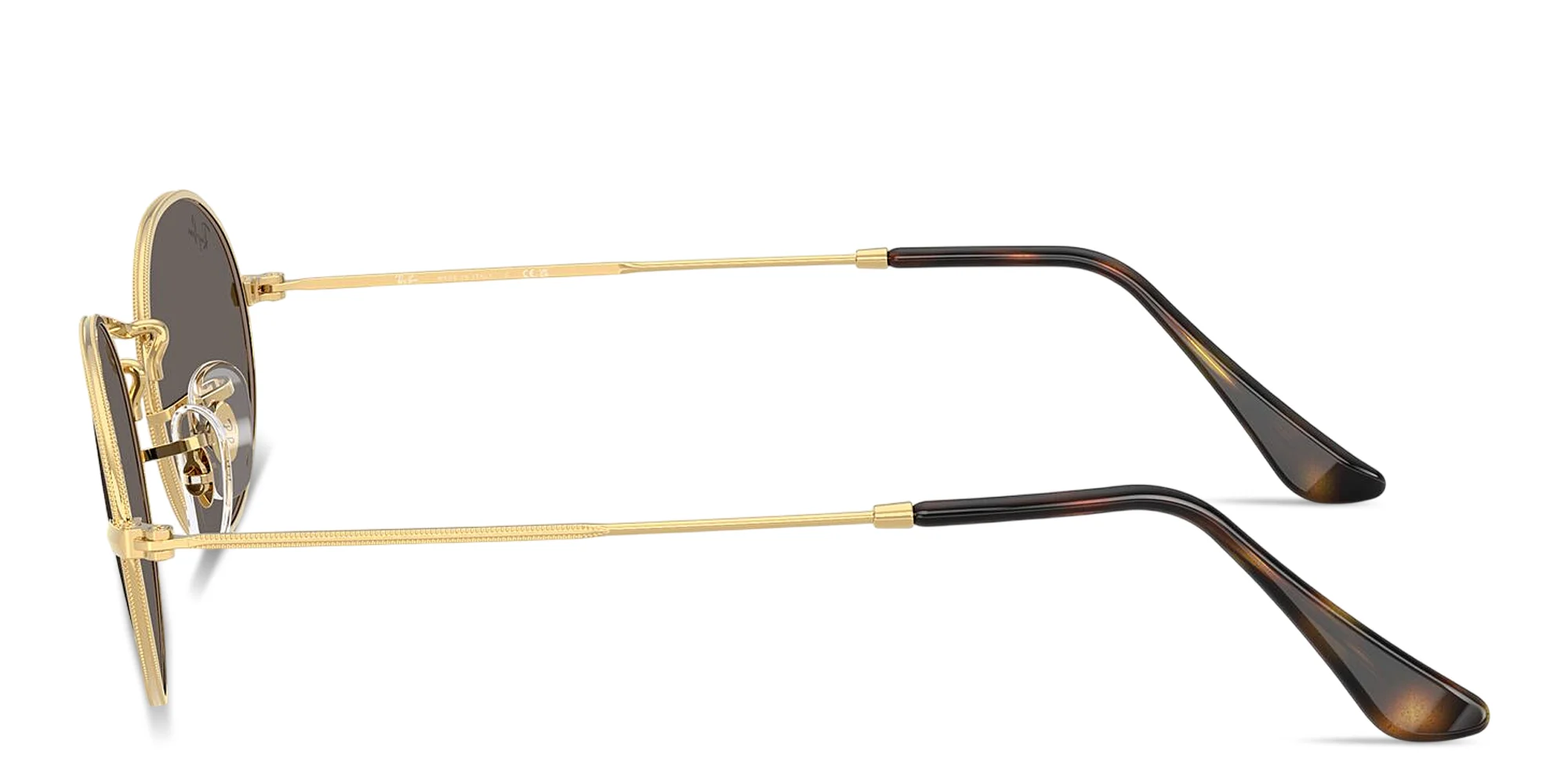 Shop Ray-Ban Oval Unisex Sunglasses With Flat Lenses in Arista Gold online.