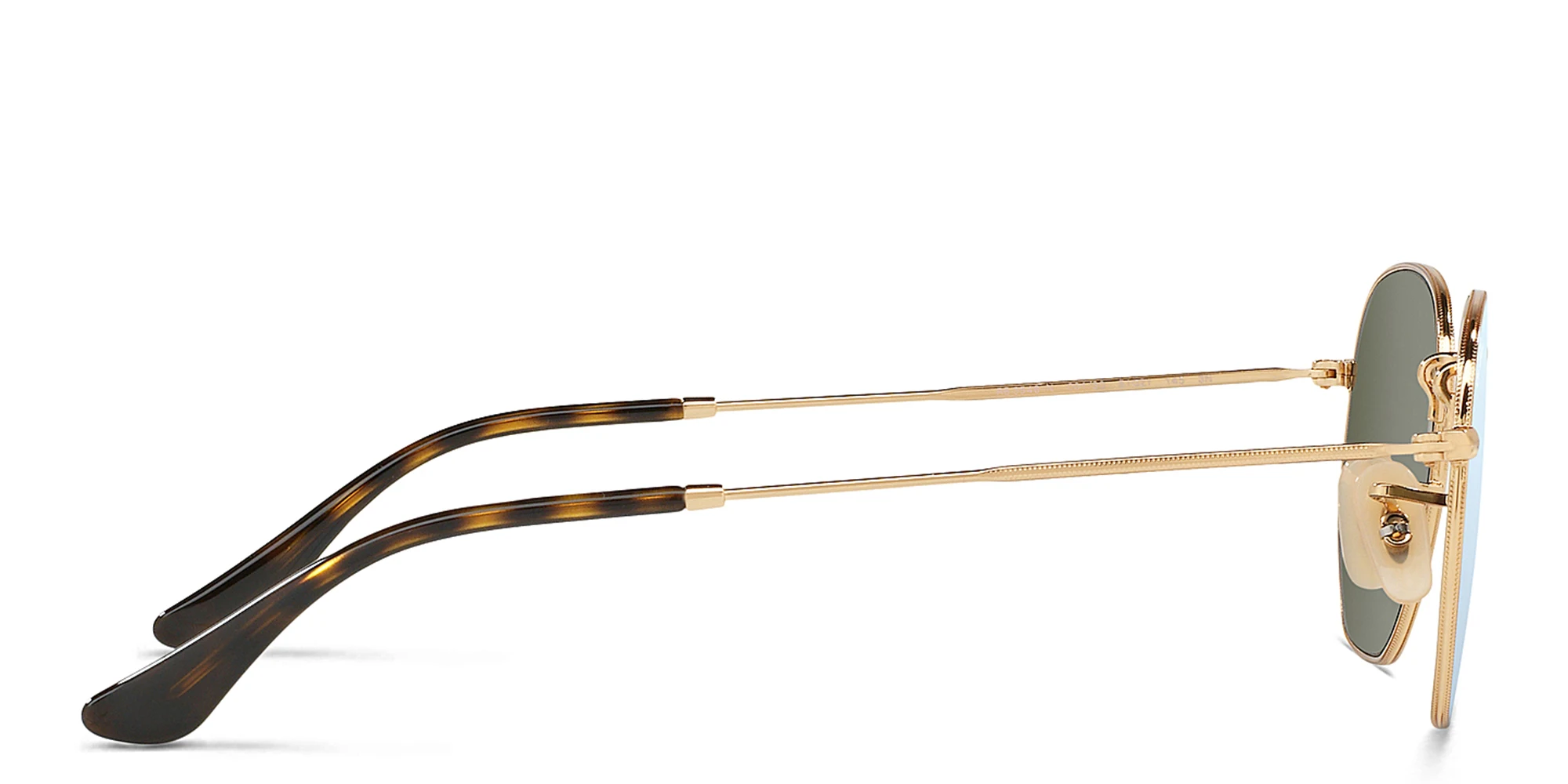 Shop Ray-Ban Hexagonal Unisex Sunglasses in Gold online.