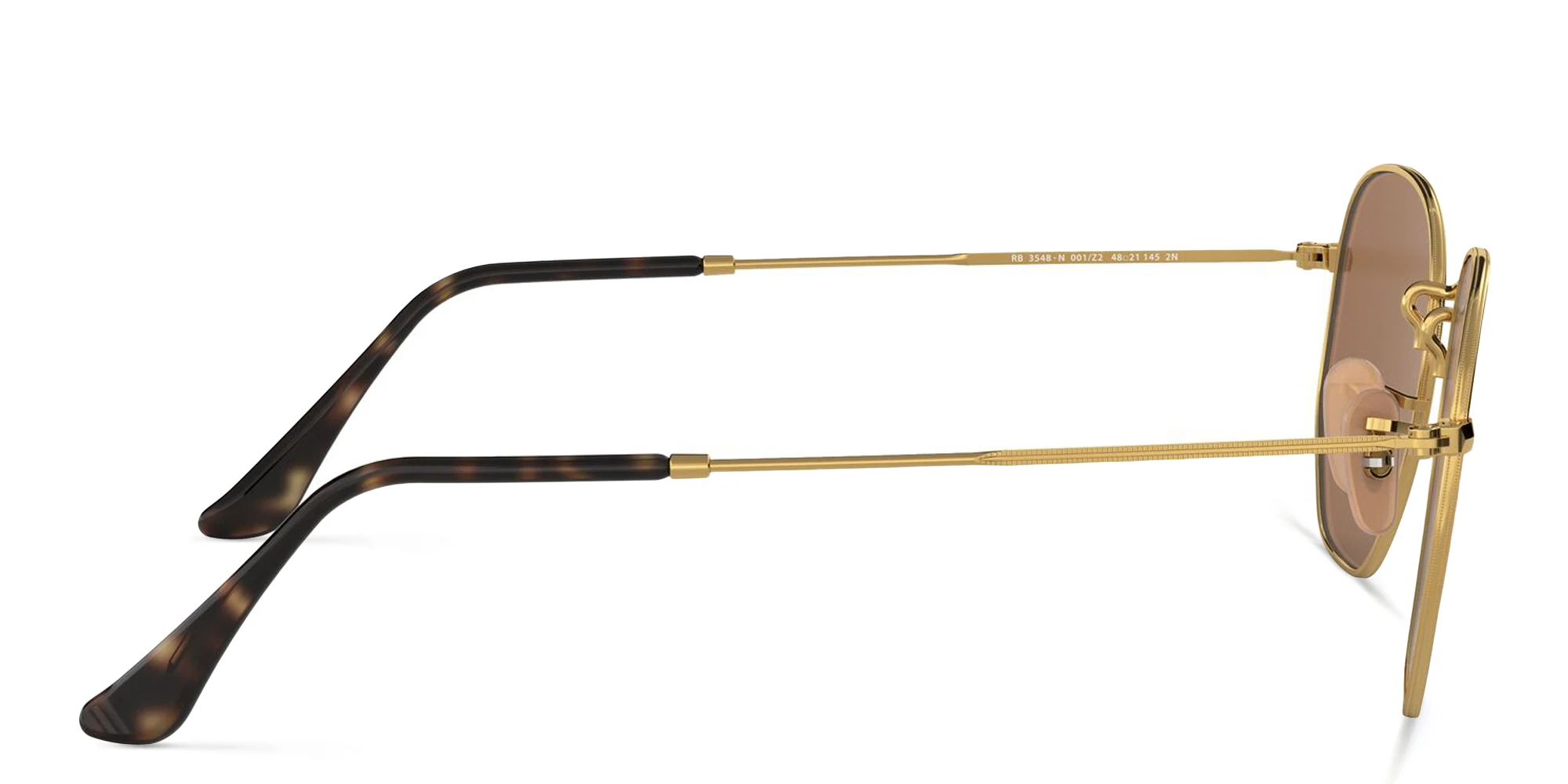 Shop Ray-Ban Hexagonal Unisex Sunglasses in Gold online.