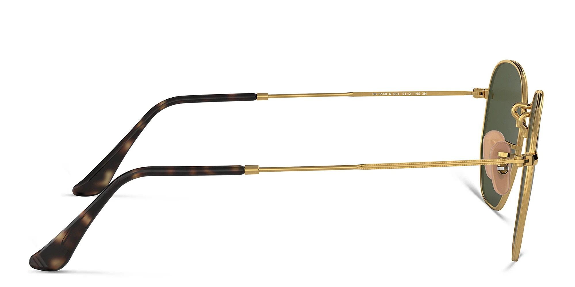 Shop Ray-Ban Hexagonal Unisex Sunglasses in Gold online.