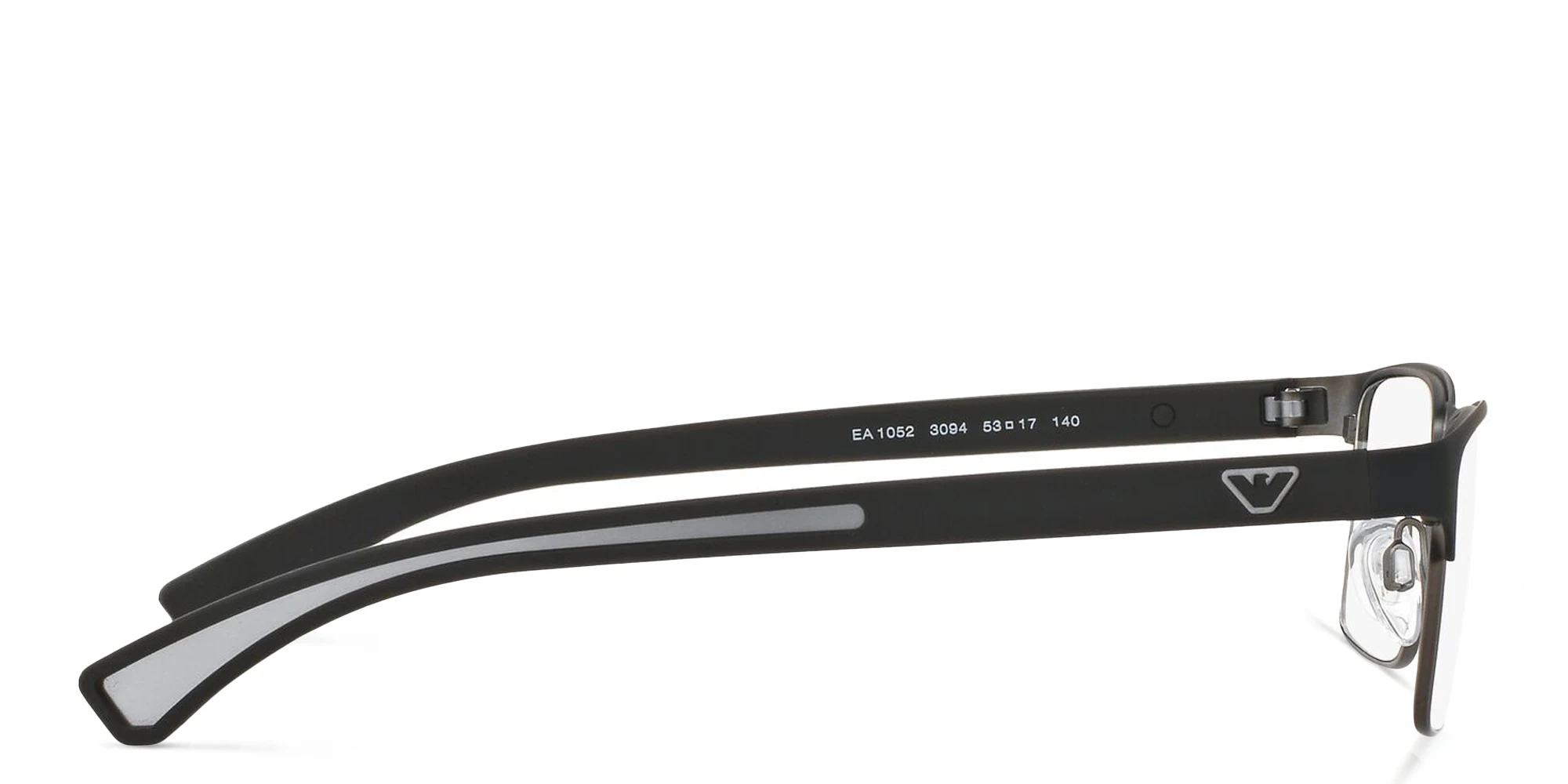 Shop Emporio Armani Rectangle Eyeglasses in Black online.