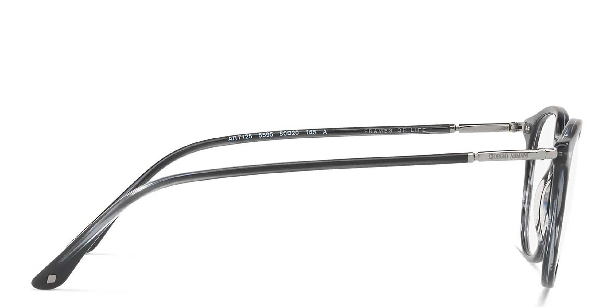 Shop GIORGIO ARMANI Round Eyeglasses in Grey online.