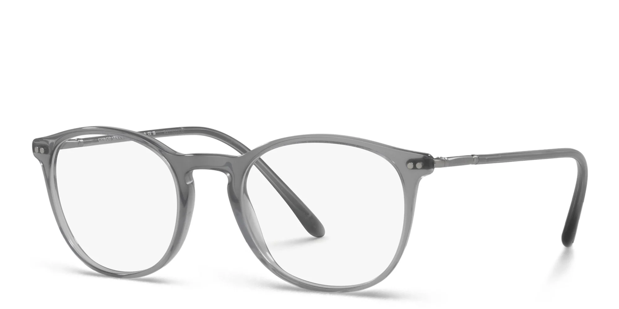 Shop GIORGIO ARMANI Panthos Eyeglasses in Opal Grey online.