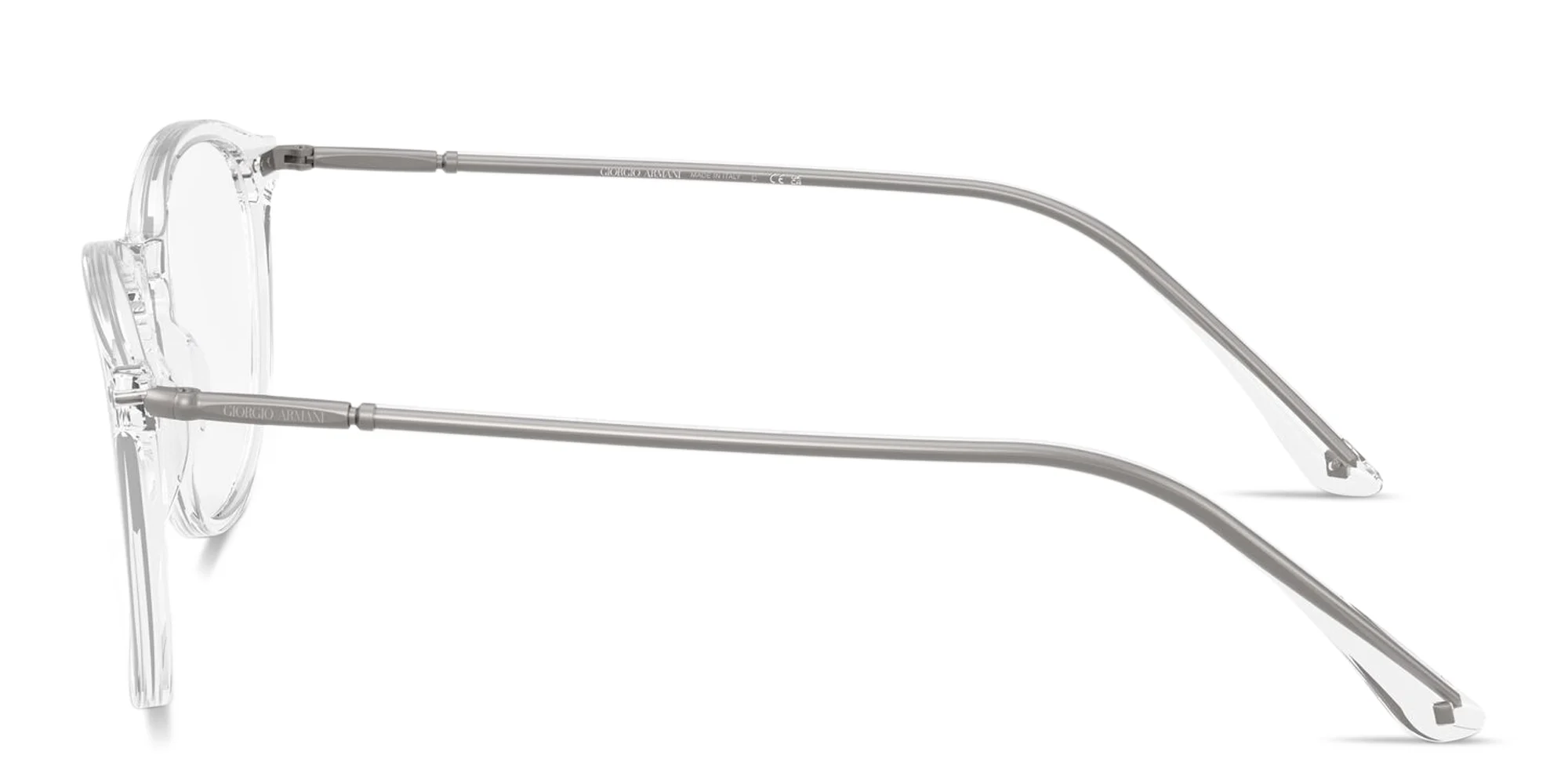 Shop GIORGIO ARMANI Logo Signature Panthos Eyeglasses in Crystal online.