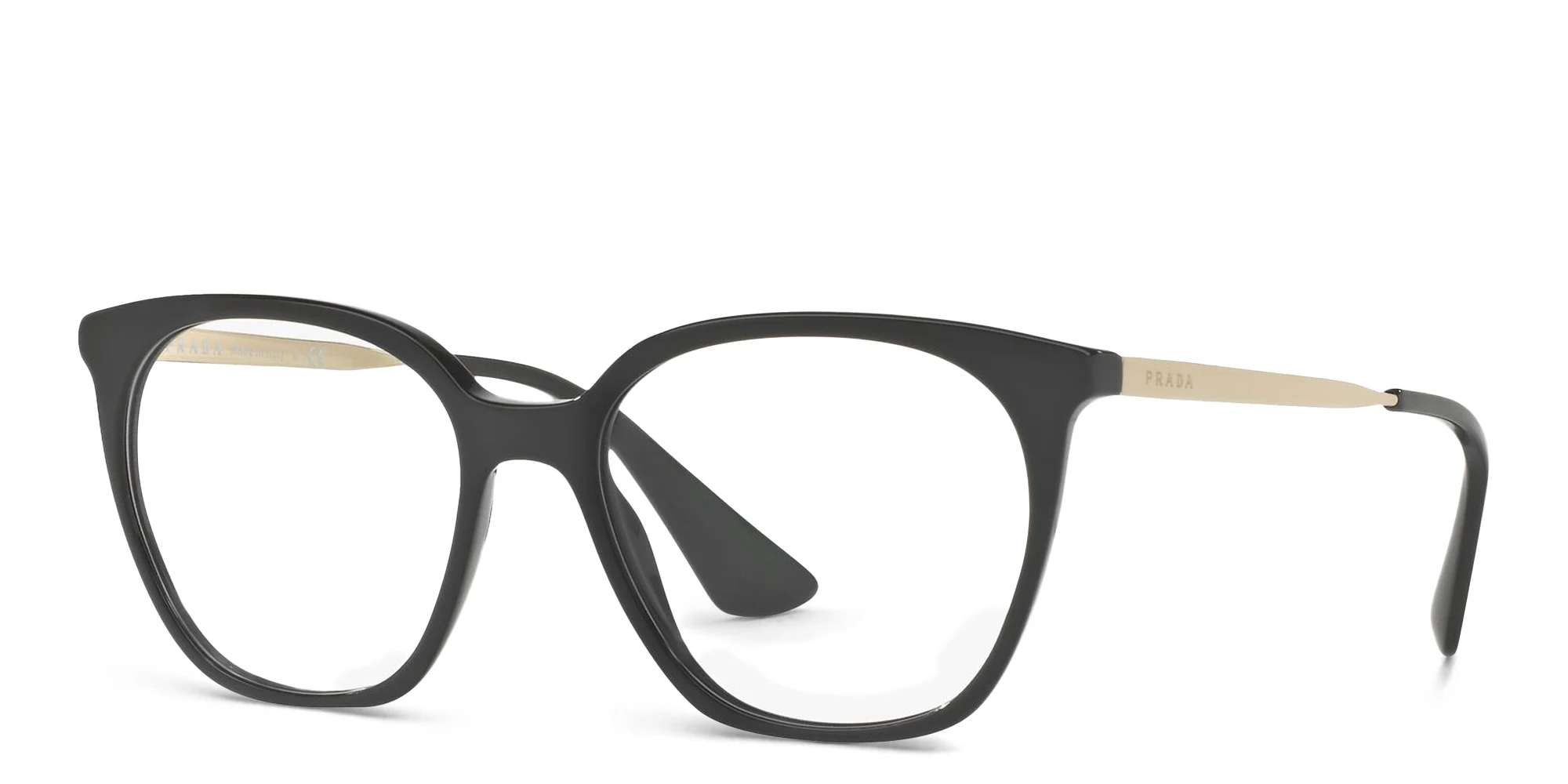 Shop PRADA Square Eyeglasses in Black online.