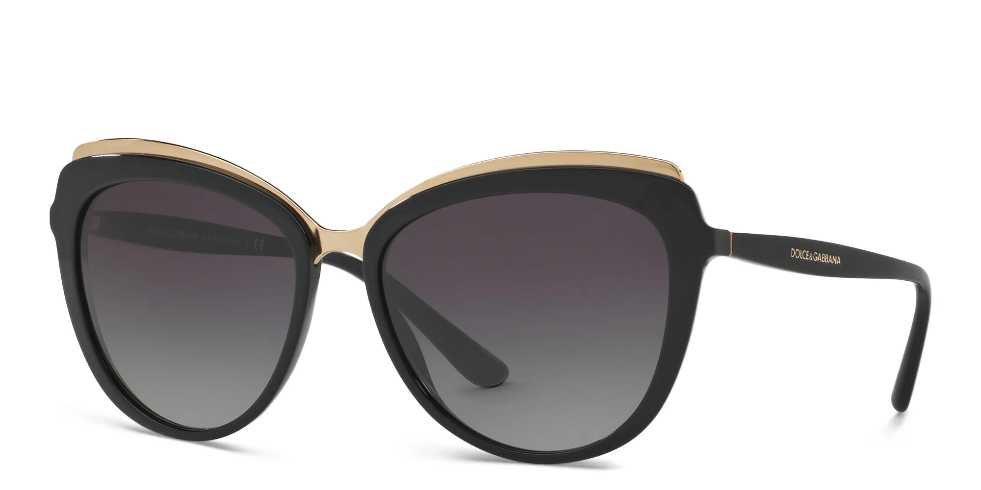 Shop Dolce & Gabbana Cat Eye Sunglasses in Black online.