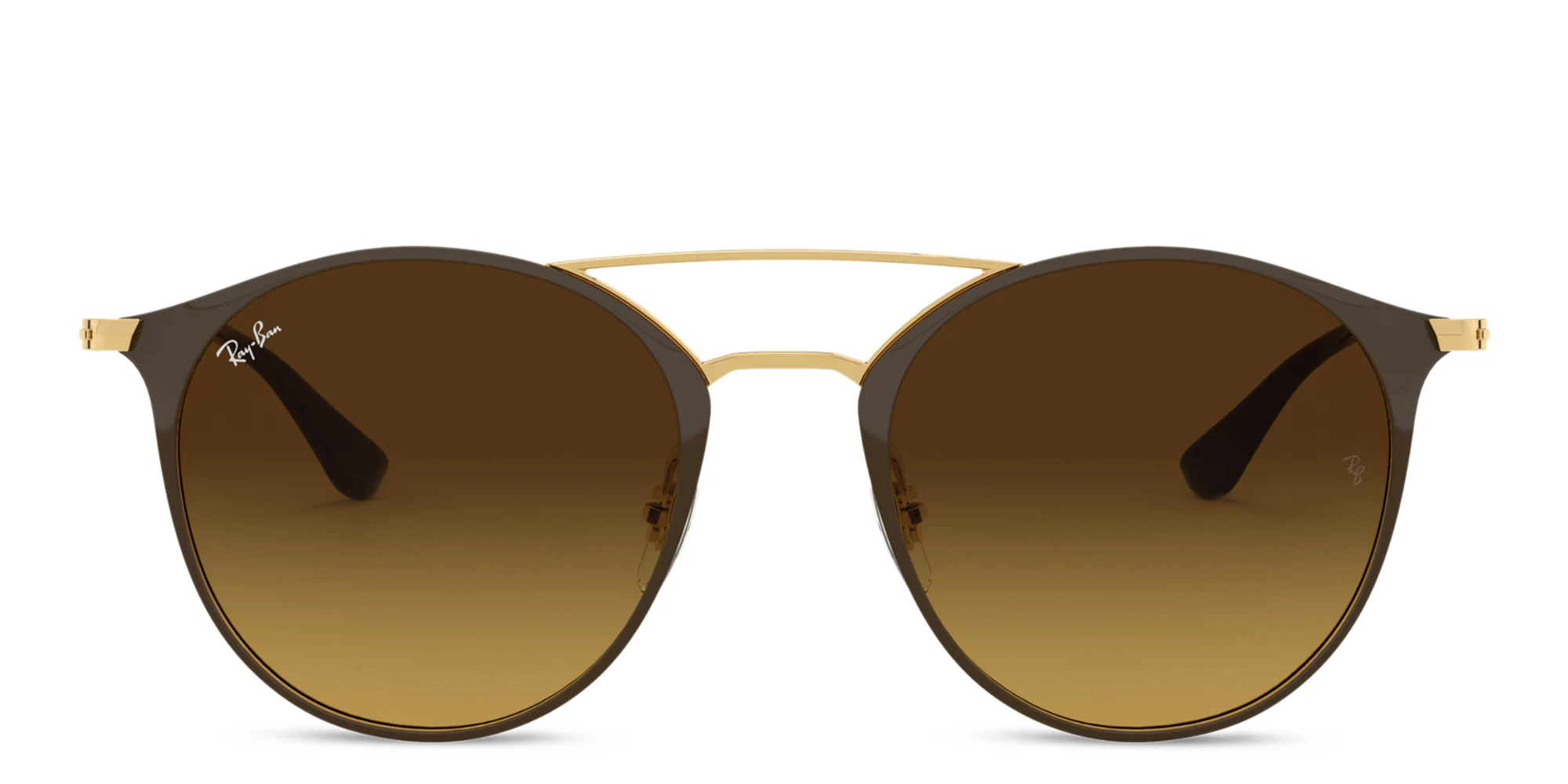 Shop Ray-Ban Unisex Panthos Sunglasses in Brown On Gold online.