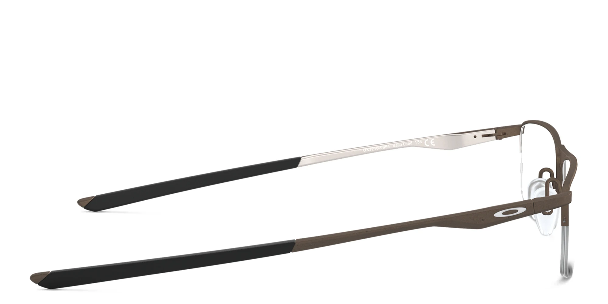 Shop Oakley Half-Rim Rectangle Eyeglasses in Brown online.