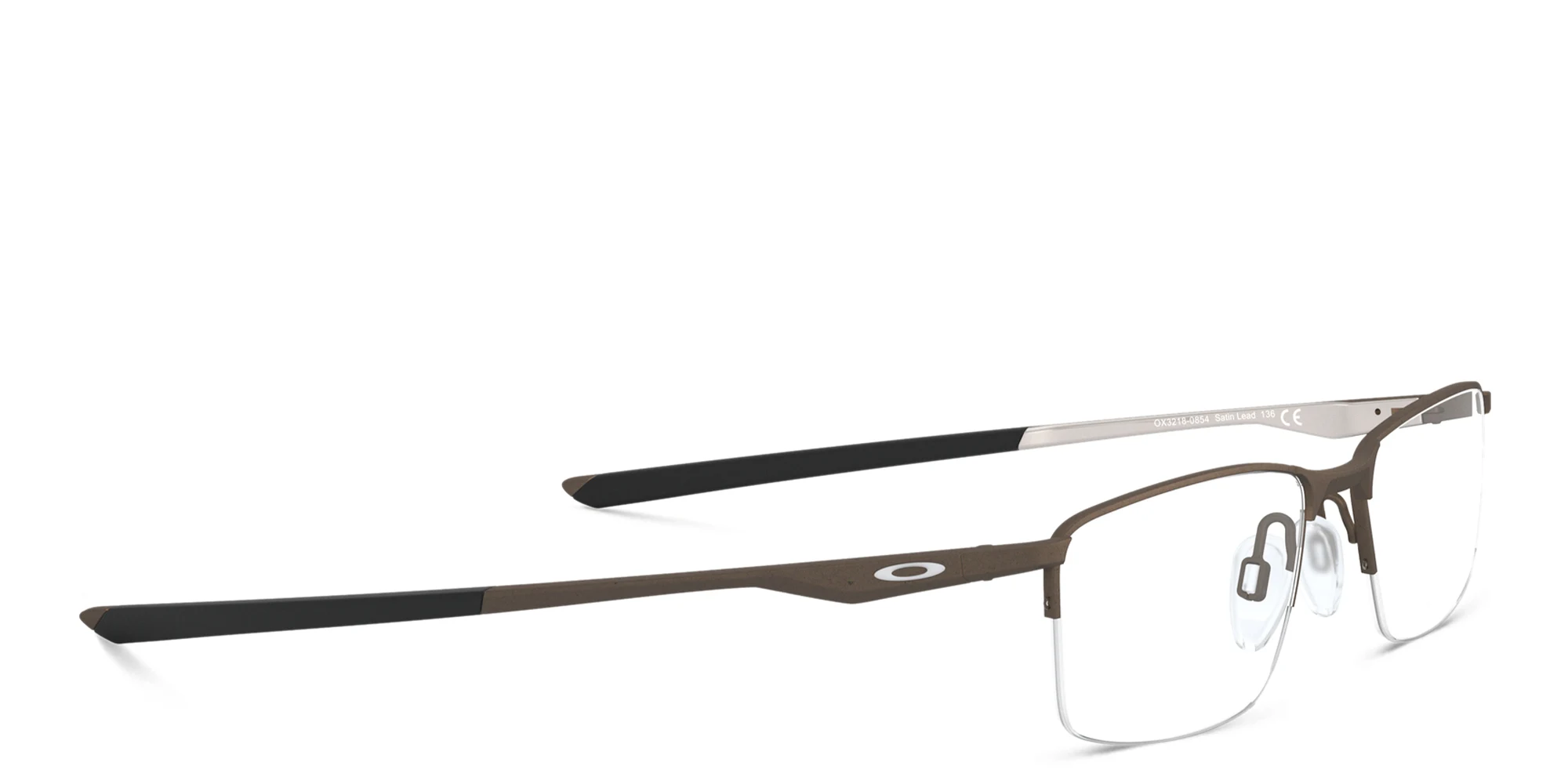 Shop Oakley Half-Rim Rectangle Eyeglasses in Brown online.