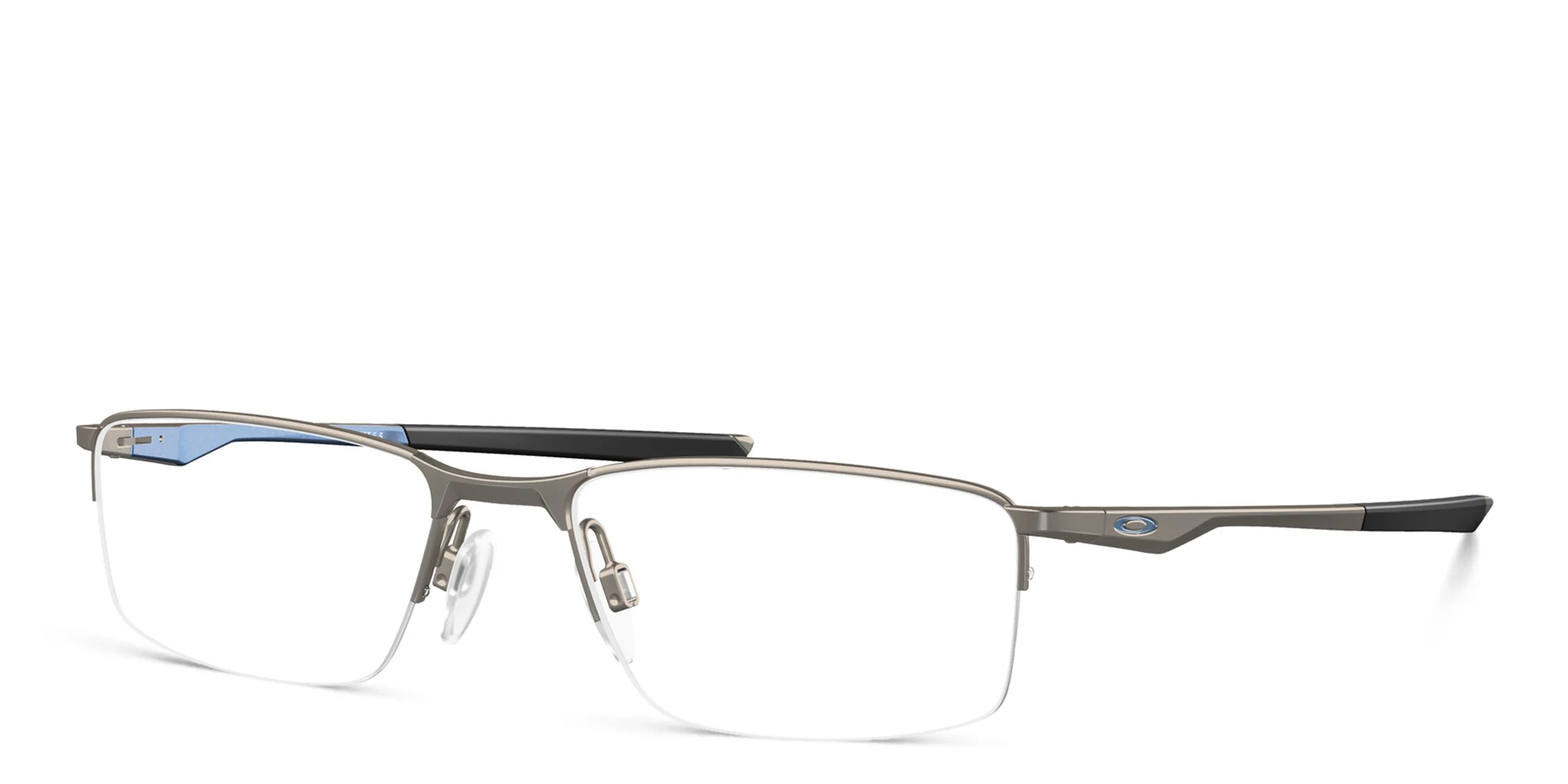 Shop Oakley Socket 5.5 Half-Rim Rectangle Eyeglasses in Gunmetal online.