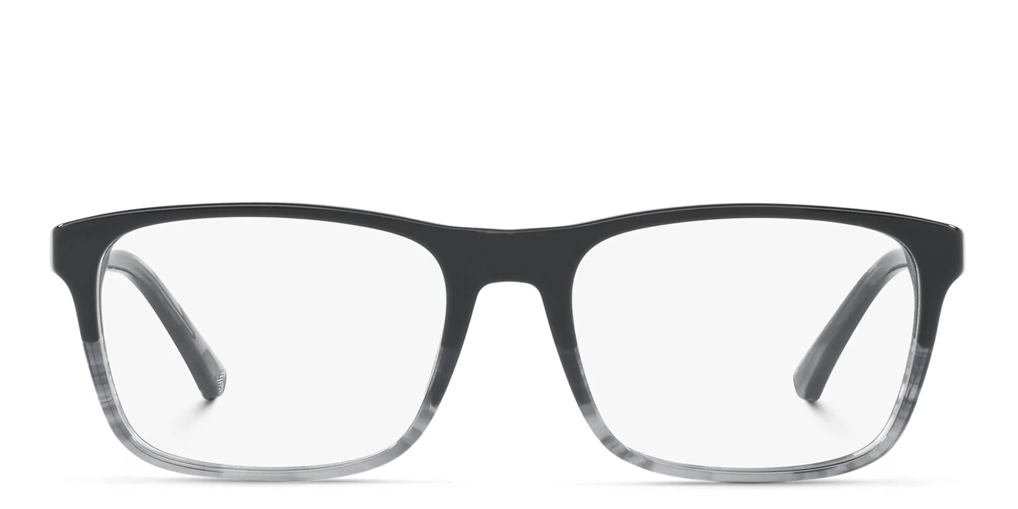 Shop Emporio Armani Rectangle Eyeglasses in Black online.