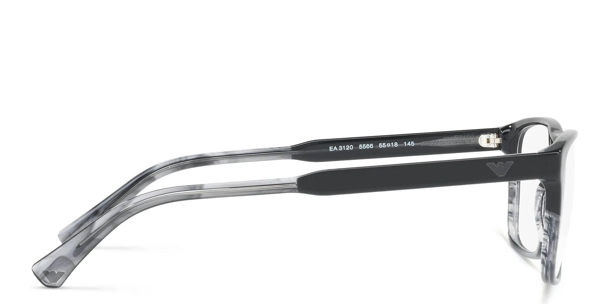 Shop Emporio Armani Rectangle Eyeglasses in Black online.