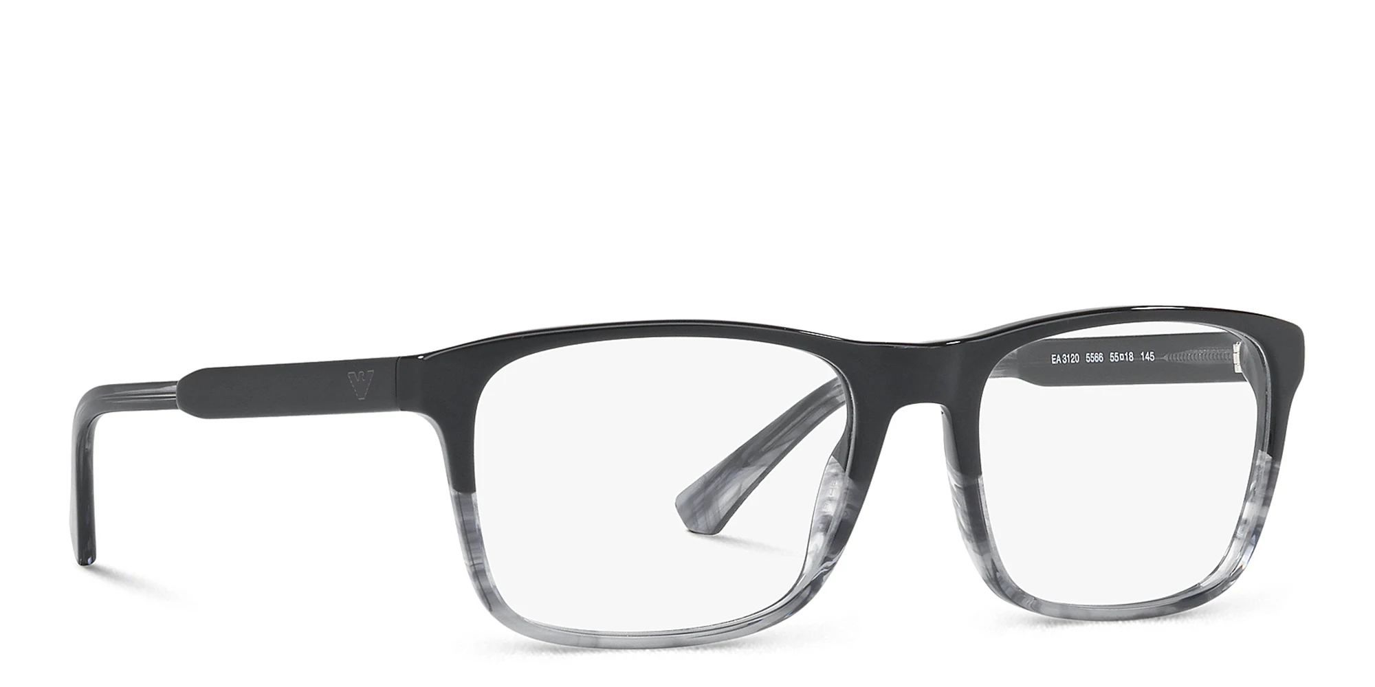 Shop Emporio Armani Rectangle Eyeglasses in Black online.
