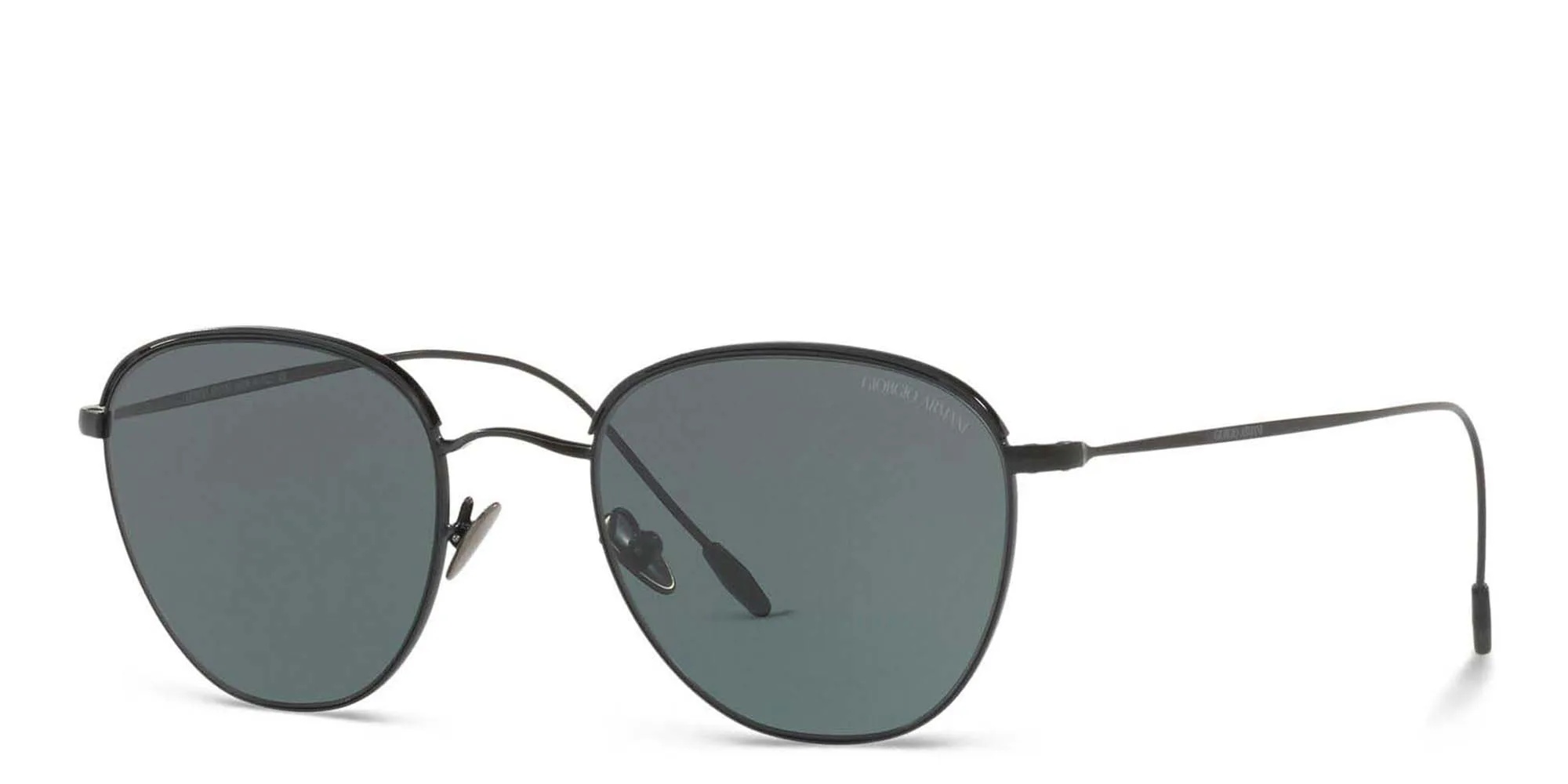 Shop GIORGIO ARMANI Square Sunglasses in Black online.