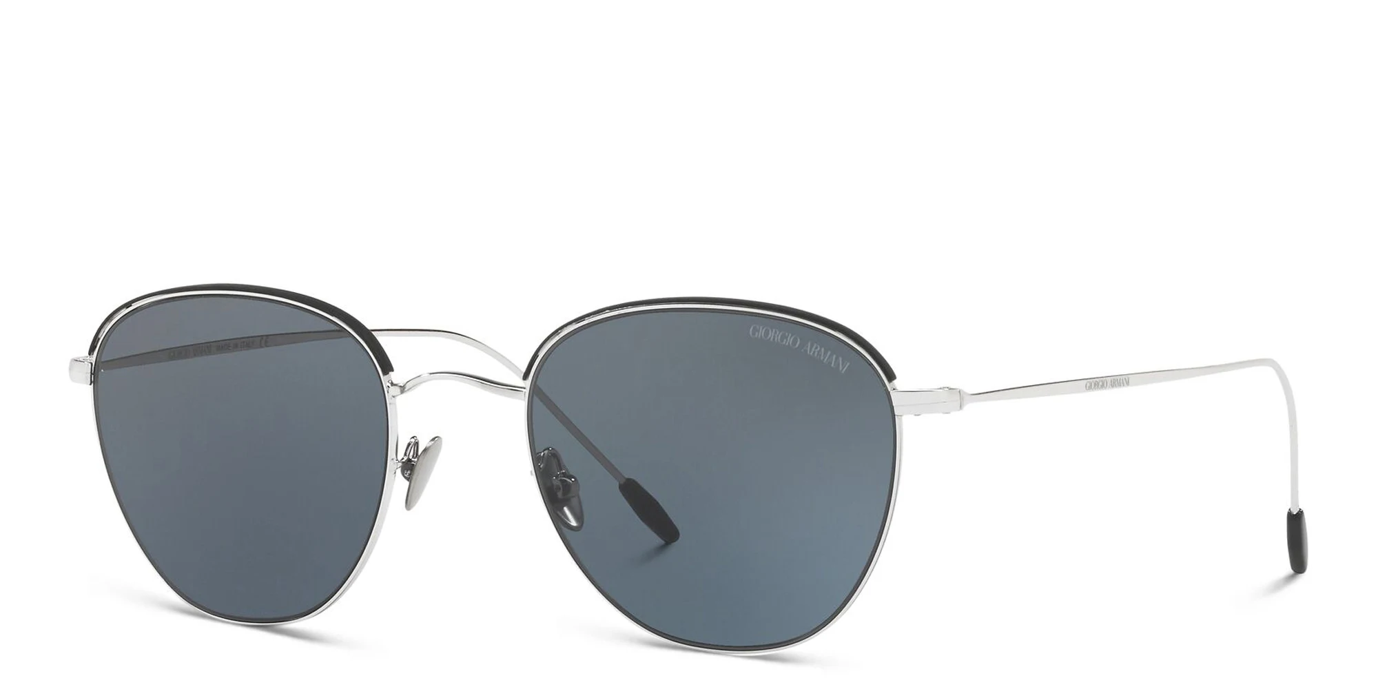 Shop GIORGIO ARMANI Square Sunglasses in Silver online.