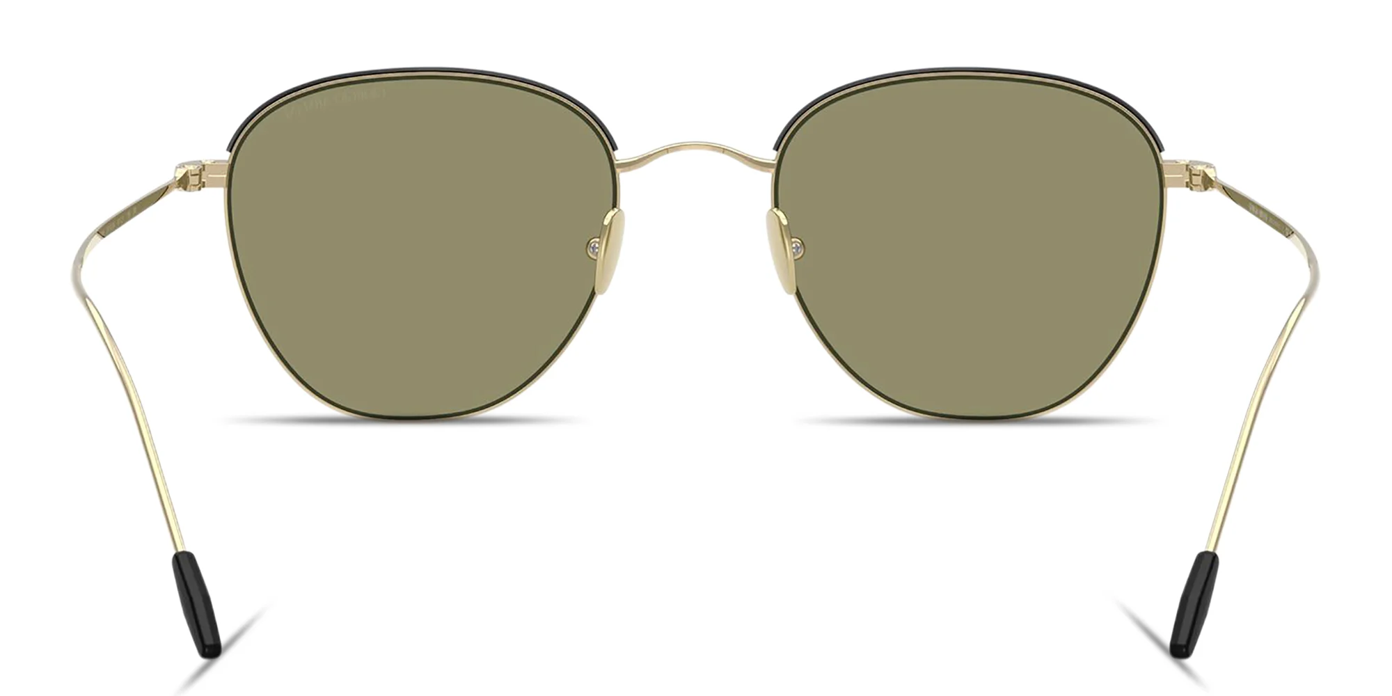 Shop GIORGIO ARMANI Square Sunglasses in Matte Black/Pale Gold online.