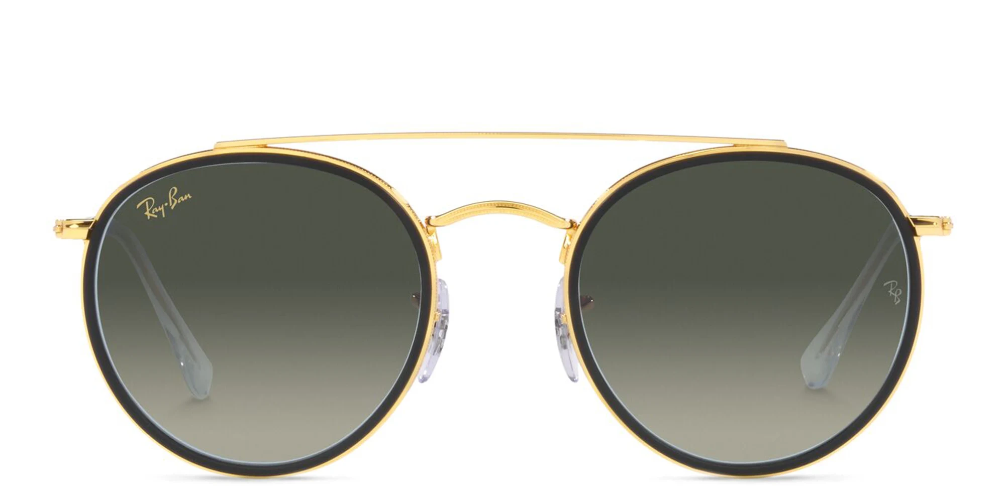 Shop Ray-Ban Unisex Round Sunglasses in Gold online.