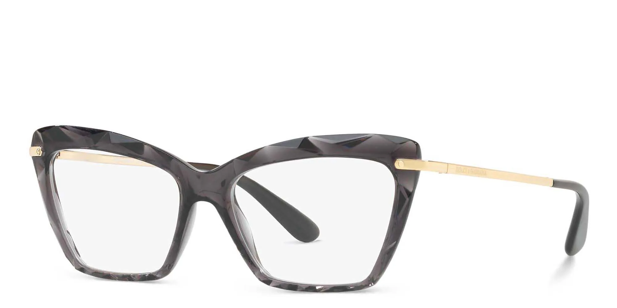Shop Dolce & Gabbana Cat Eye Eyeglasses in Grey online.