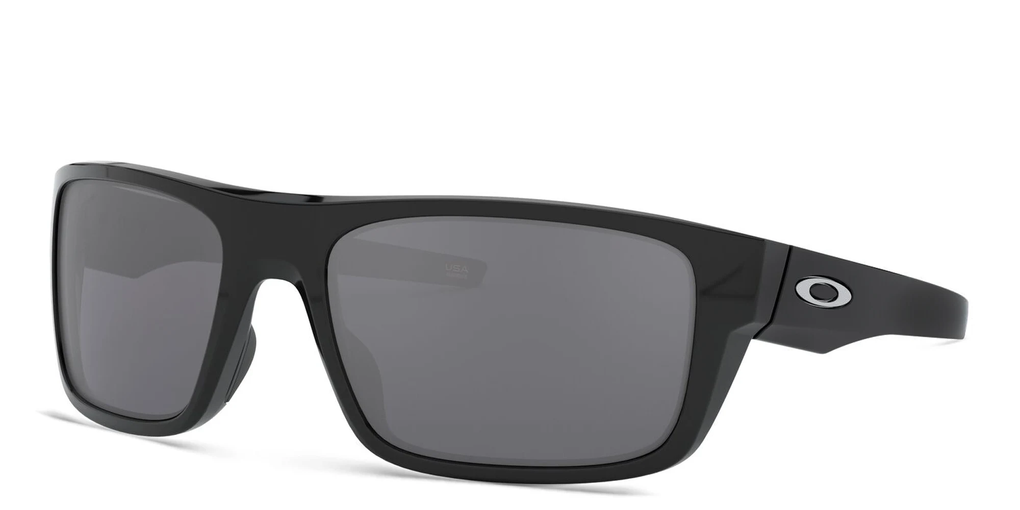 Shop Oakley DROP POINT Rectangle Sunglasses in Polished Black online.