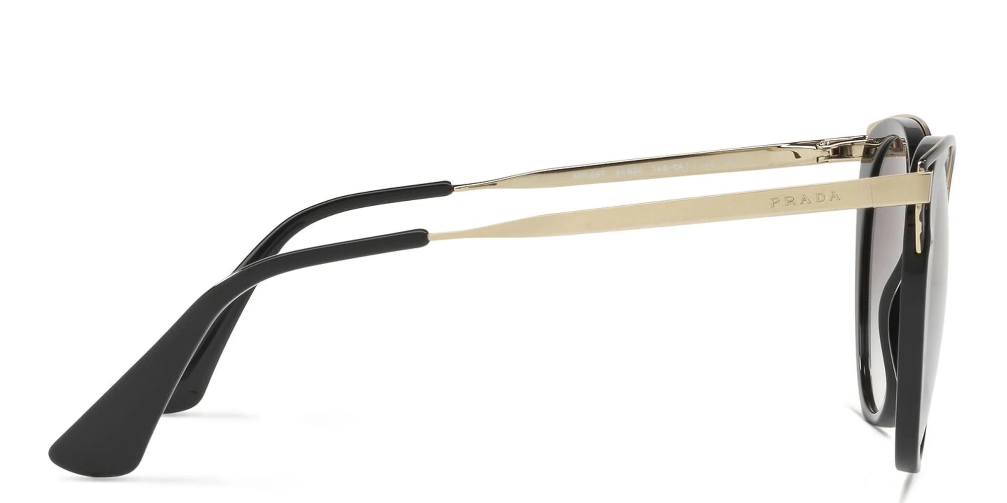 Shop PRADA Round Sunglasses in Black online.