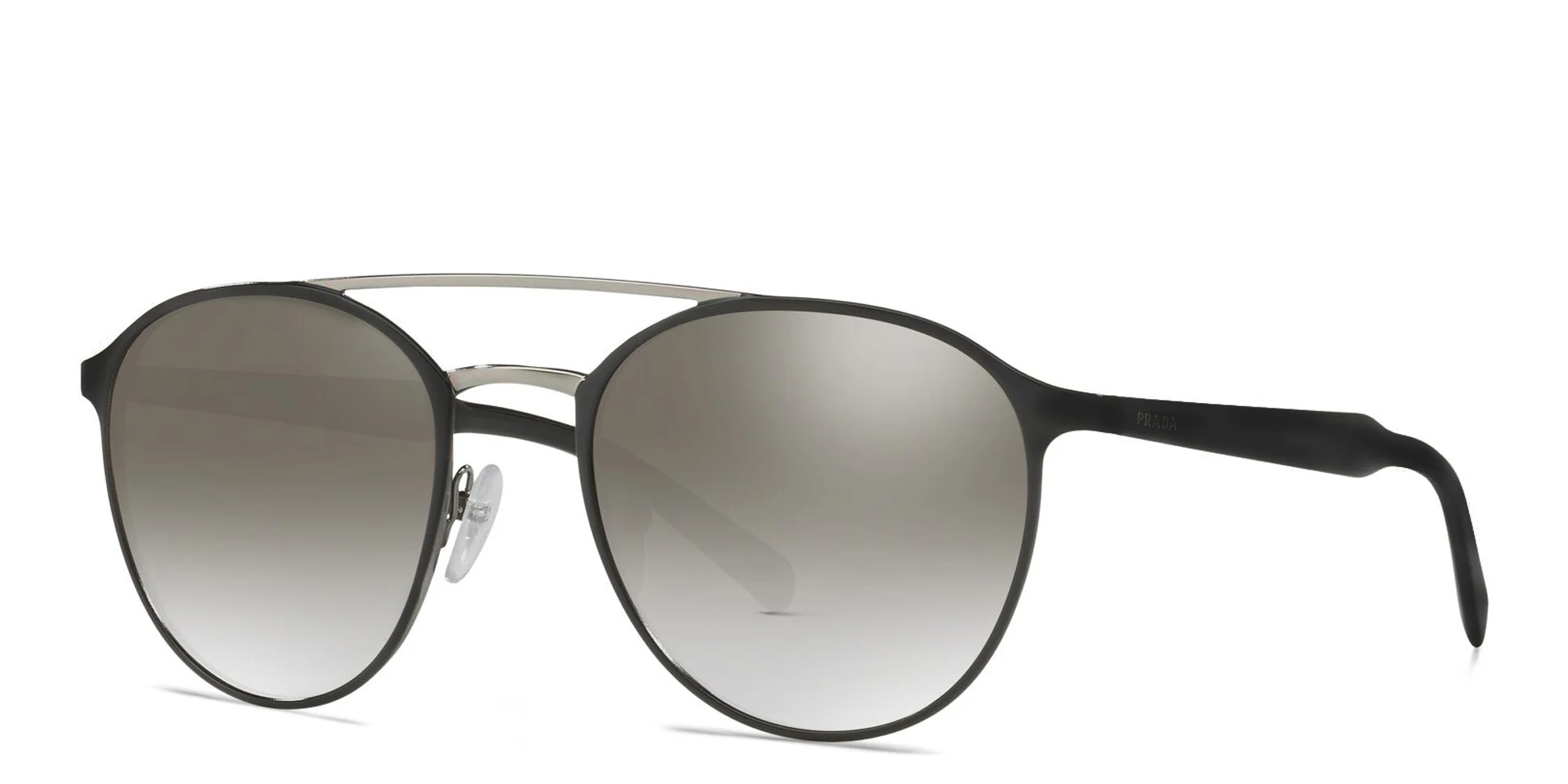 Shop PRADA Round Sunglasses in Black online.