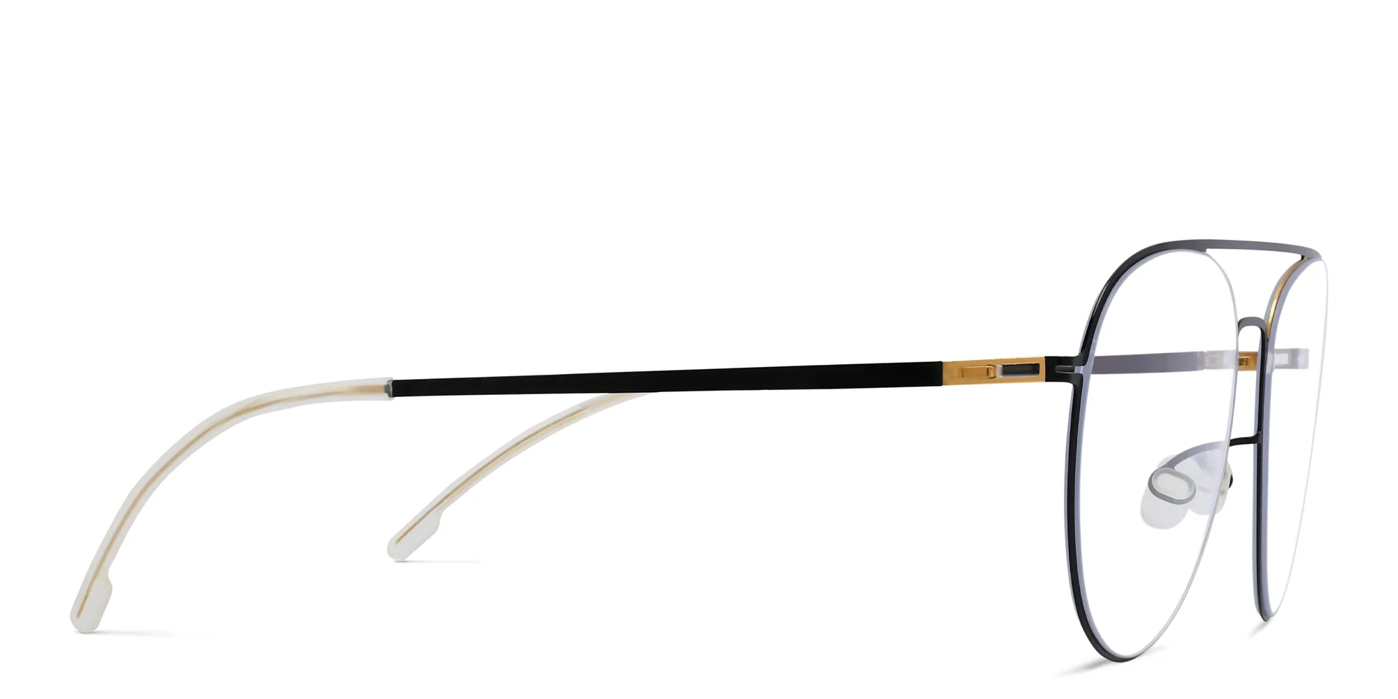 Shop MYKITA Eero Wide Aviator Eyeglasses in Black online.