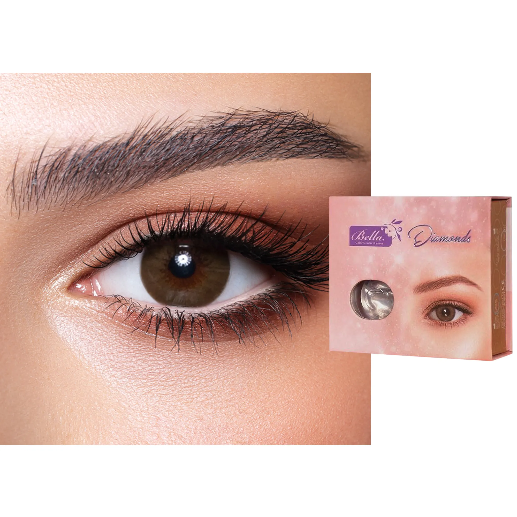 Shop Bella DIAMOND Monthly Color Contact Lenses - Brown Shadow online.
