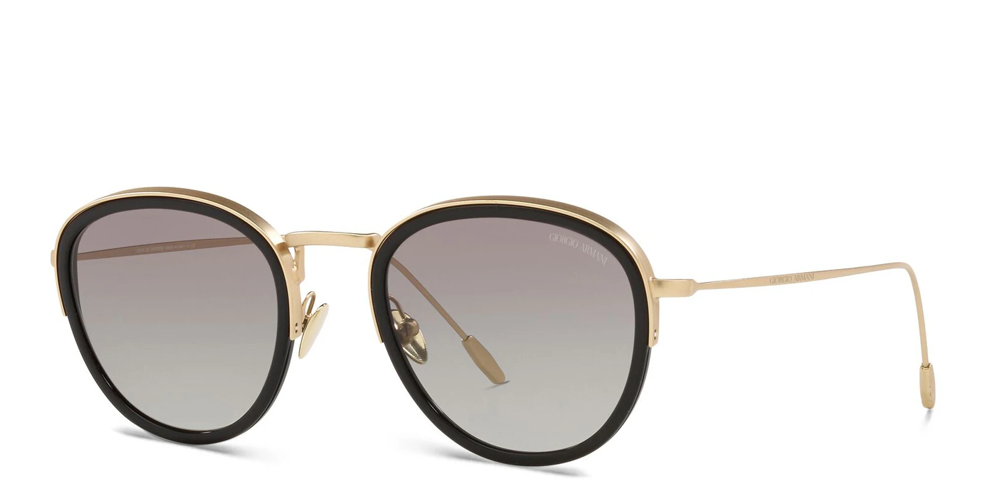 Shop GIORGIO ARMANI Round Sunglasses in Pale Gold online.