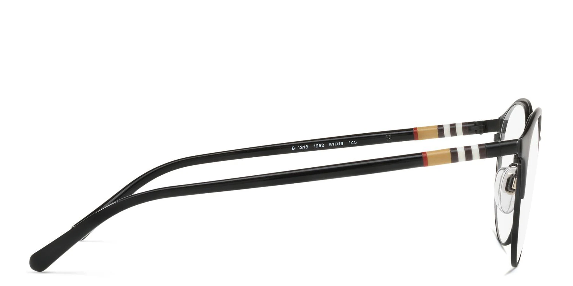 Shop BURBERRY Round Eyeglasses in Black online.