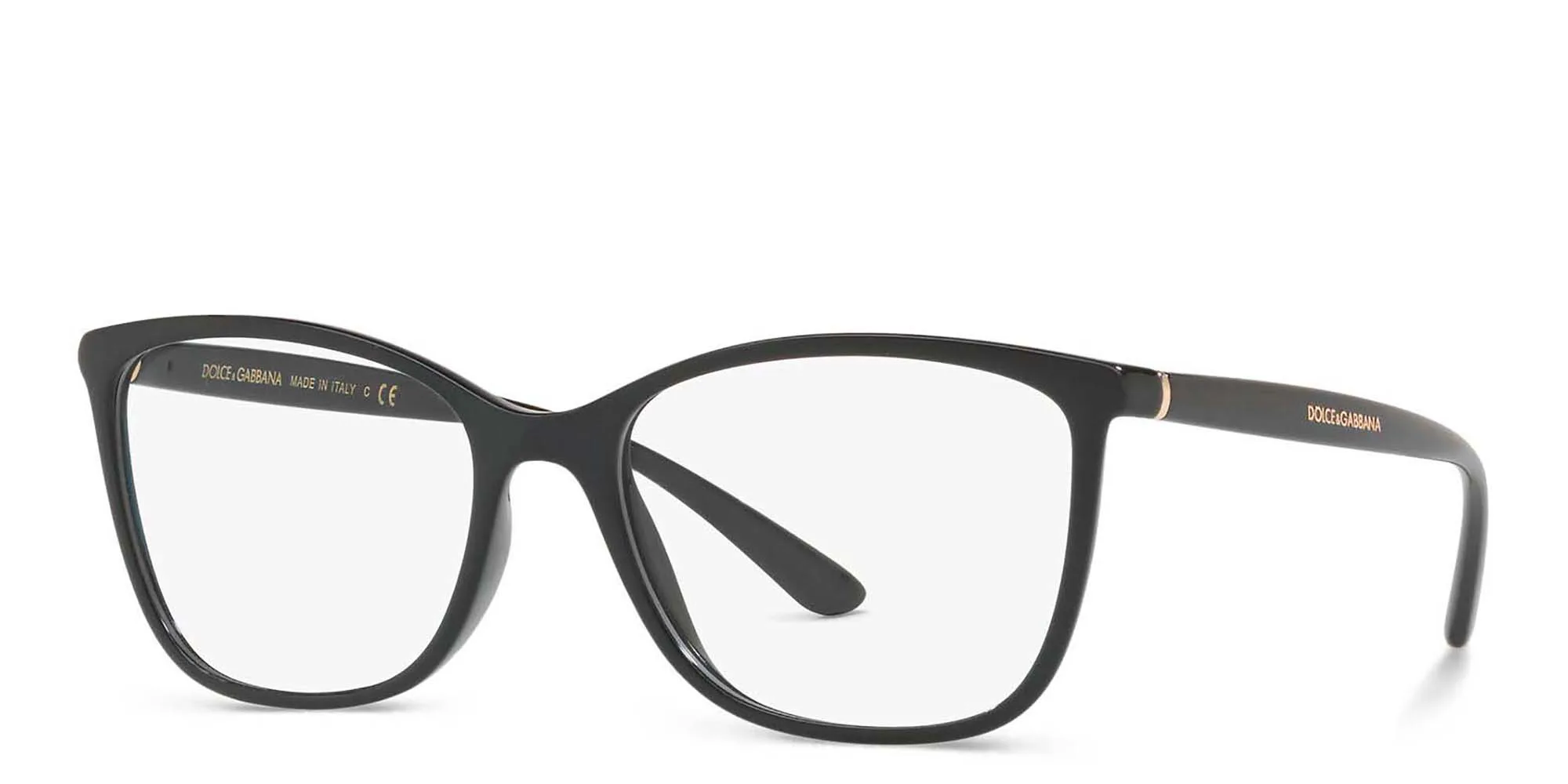 Shop Dolce & Gabbana Rectangle Eyeglasses in Black online.