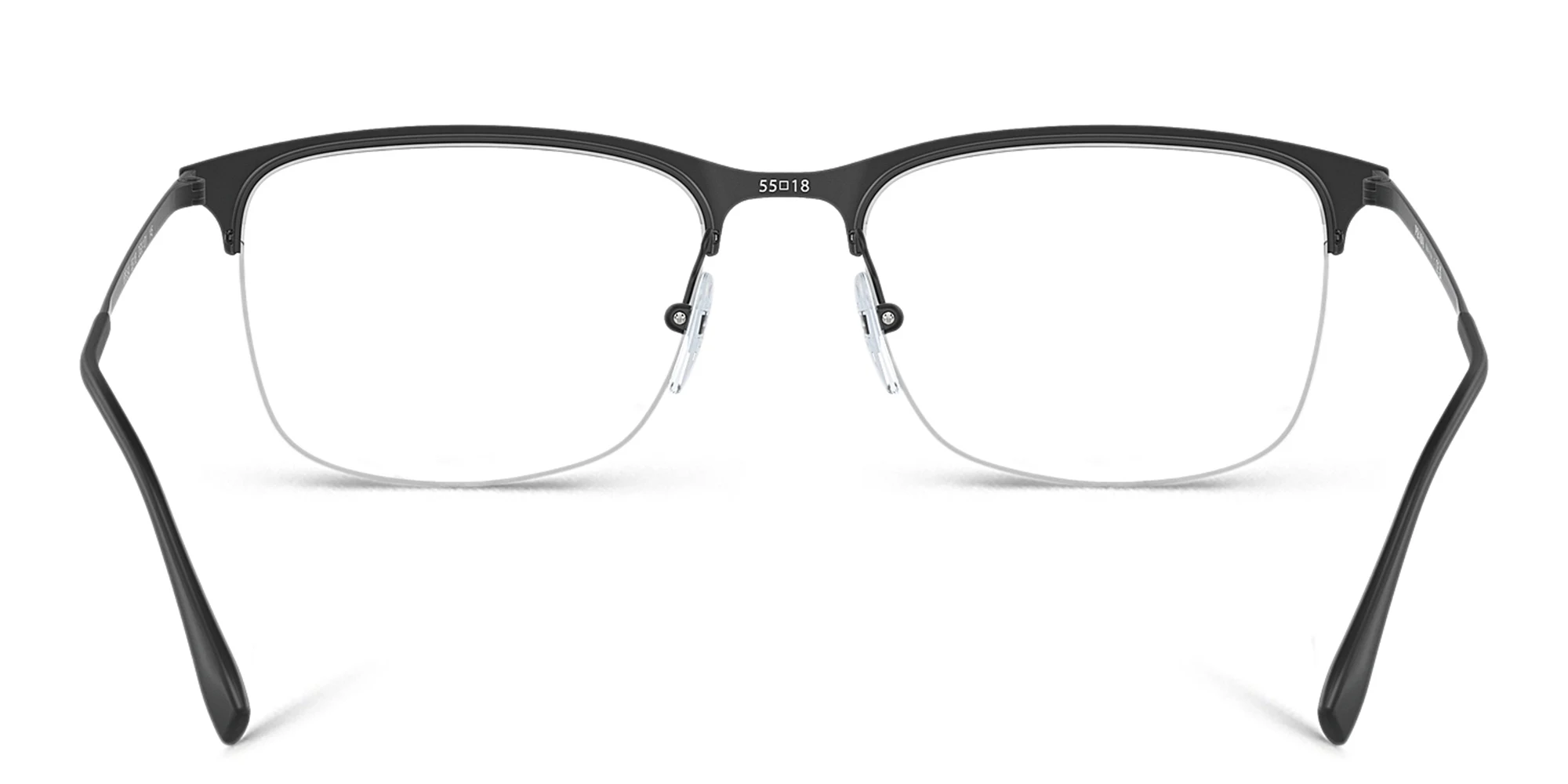 Shop Prada Linea Rossa Half-Rim Wide Rectangle Eyeglasses in Rubber Black online.