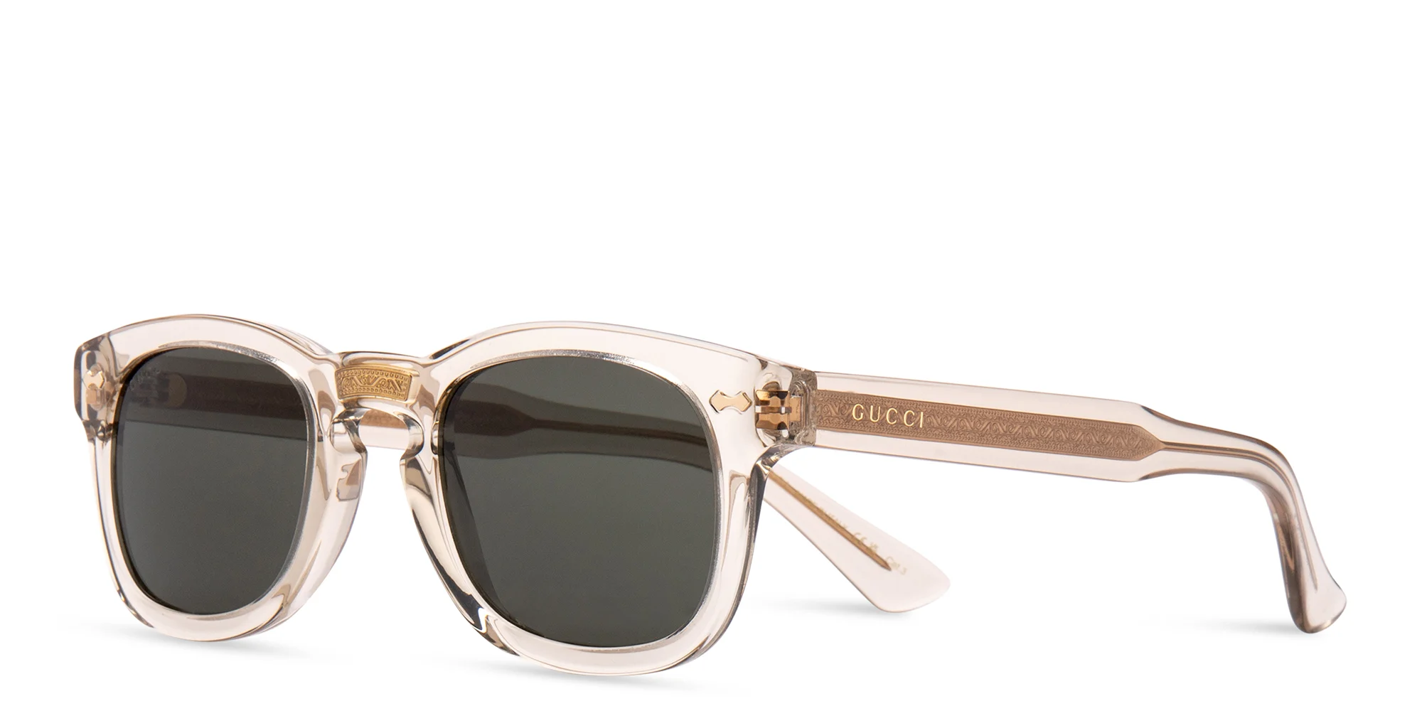 Shop GUCCI Unisex Square Sunglasses in Brown online.