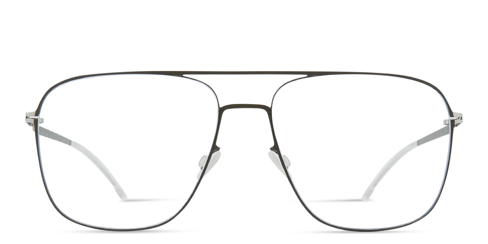 Shop MYKITA Steen Wide Aviator Eyeglasses in Black online.