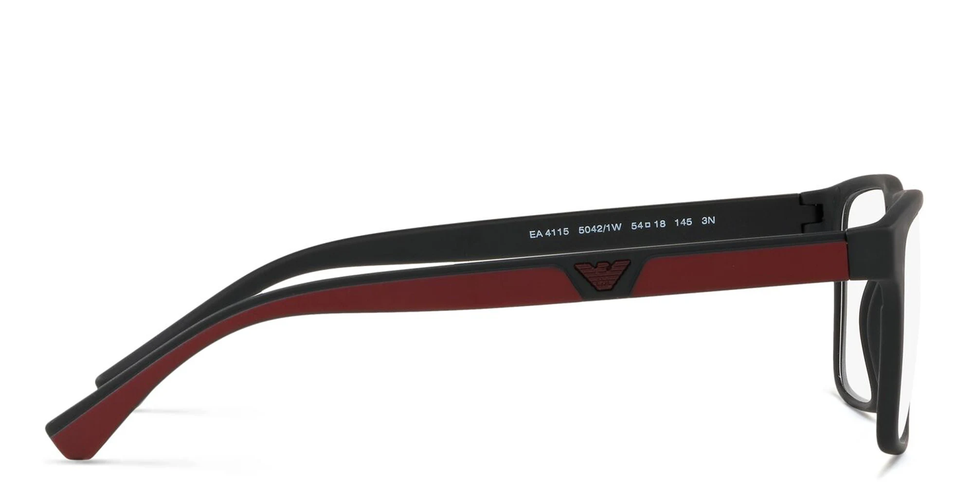 تسوق نظارة طبية مستطيلة امبوريو أرماني بلون Matte Black أونلاين.